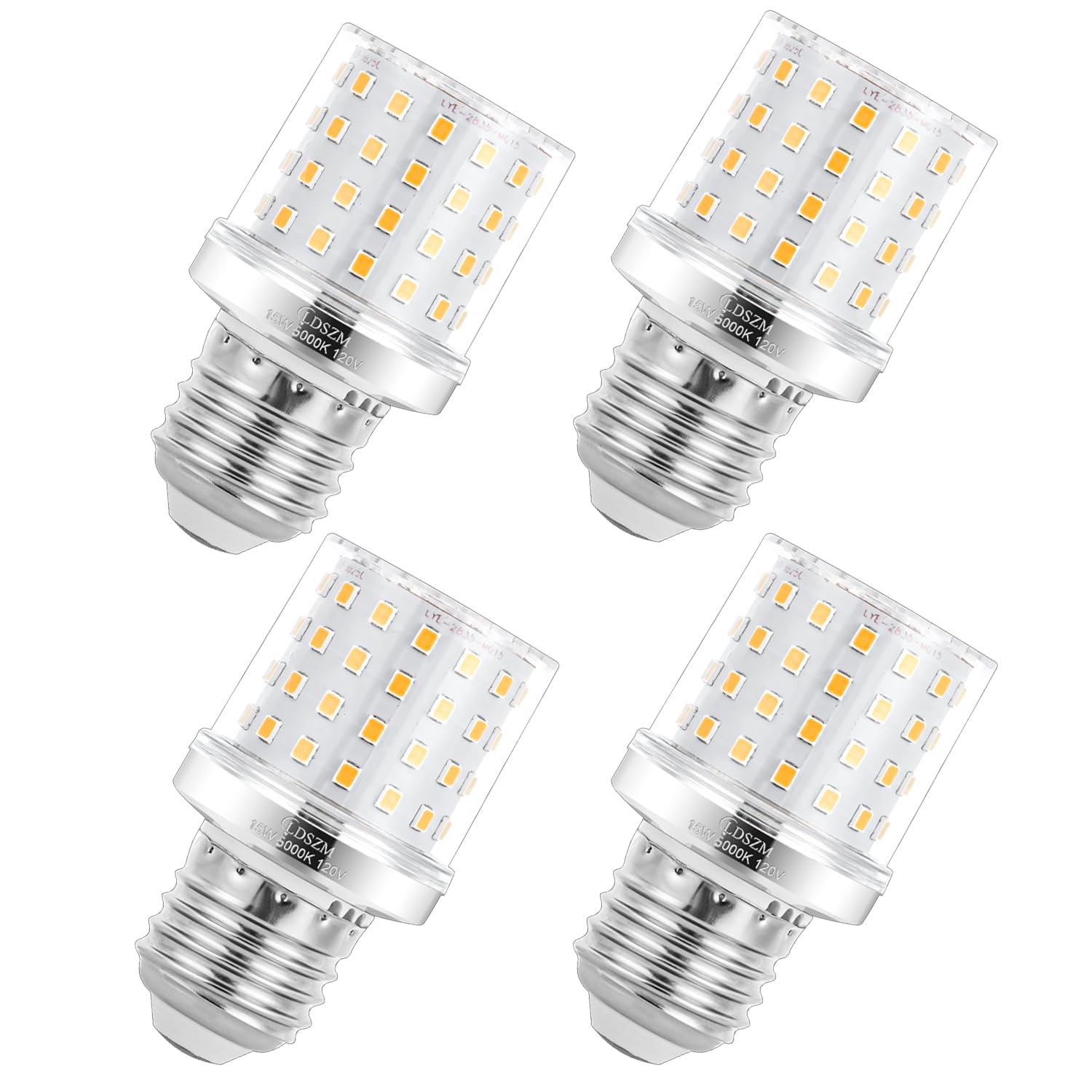 Ldszm Led Light Bulb A15/G45 Shape Size Bright 15W 5000K 120 Watt Equivalent 1200Lm Daylight Light Bulbs E26/E27 Base Ceiling Fa