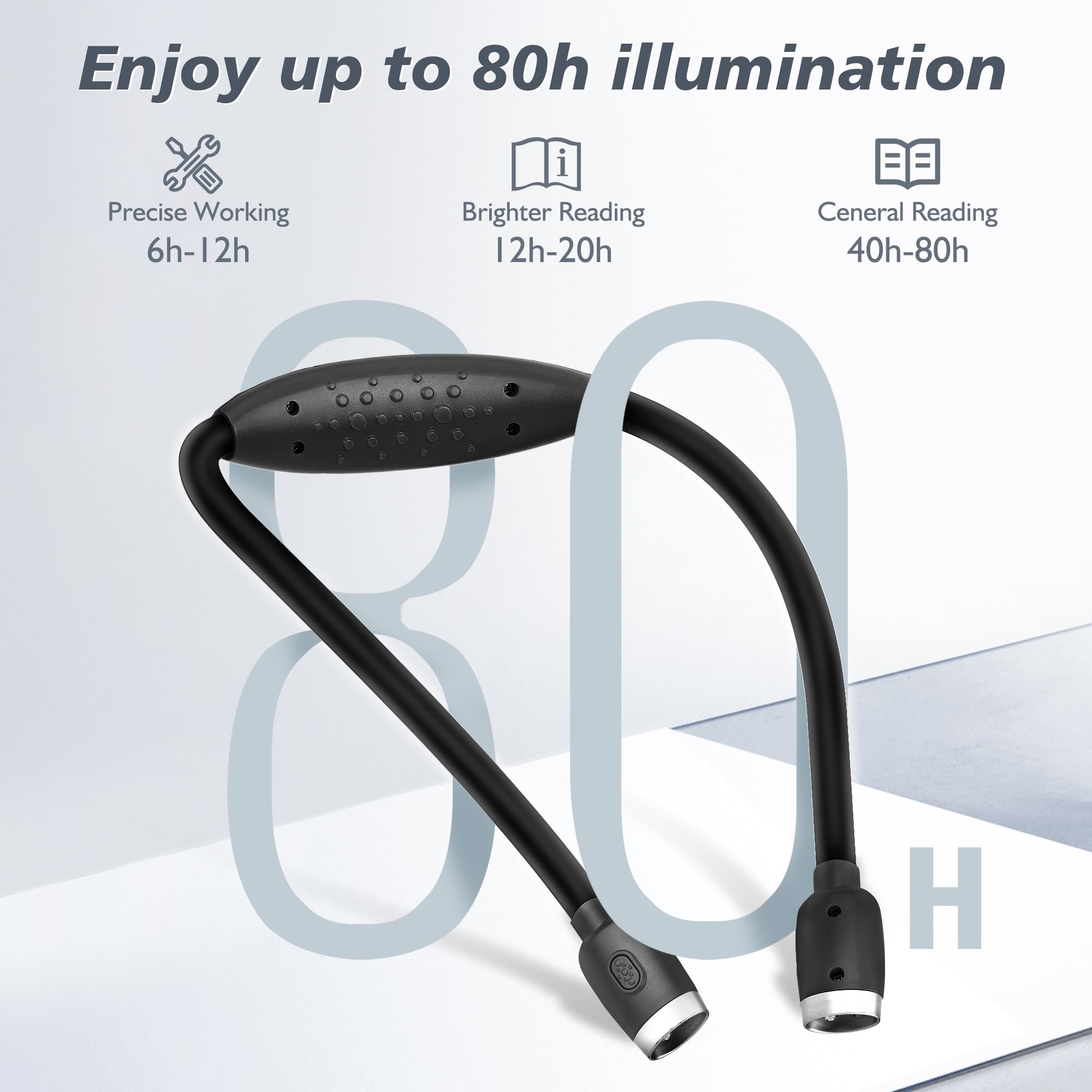 Ledgle Updated Neck Light For Reading Books In Bed, Led Neck Lamp For Knitting With 1600K 3500K 6000Klighting + Flexible Comfort