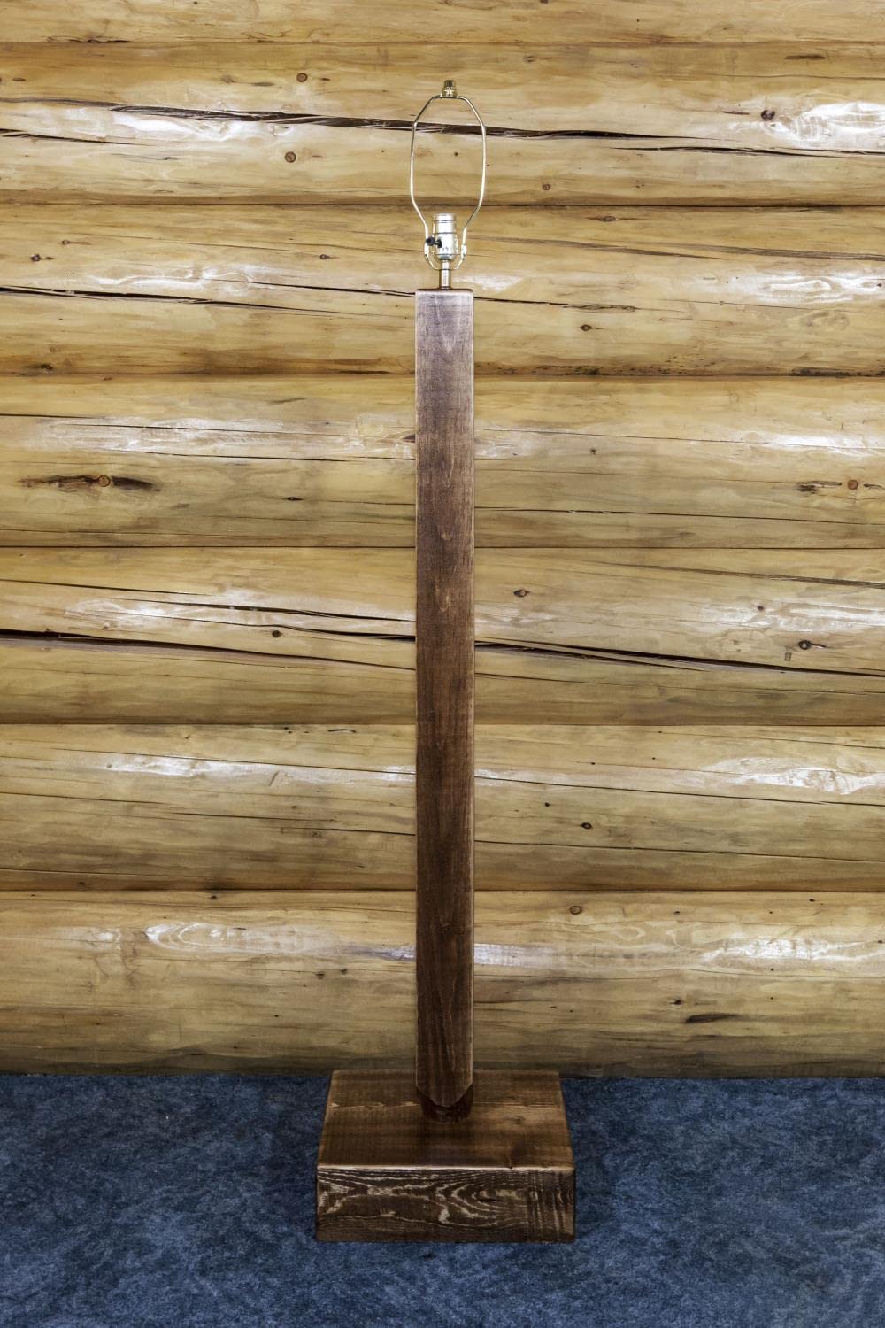 Montana Woodworks Floor Lamp, Wood Material, 11inL x 13inW x 61inH, Early American Color, Model MWHCFLSL