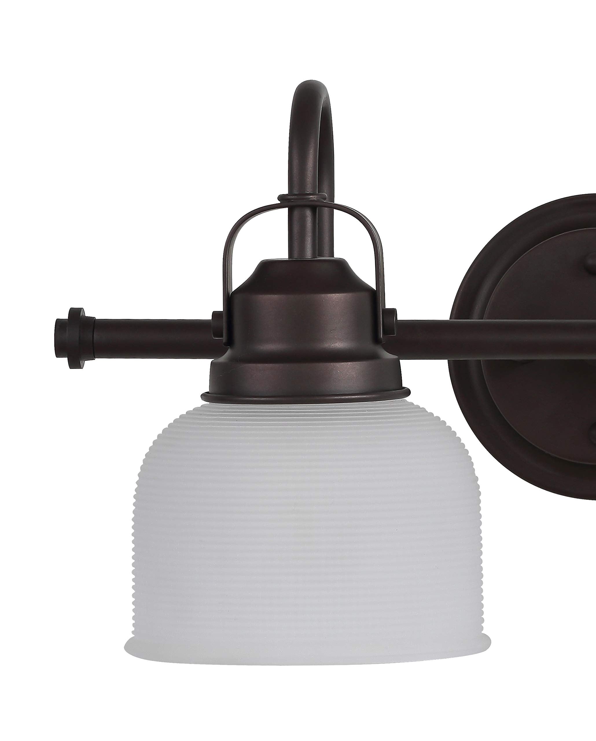 JONATHAN Y Virginia 3-Light Vanity Light, Metal/Glass, Oil-Rubbed Bronze, Model JYL7409C, 2700K LED Bulbs