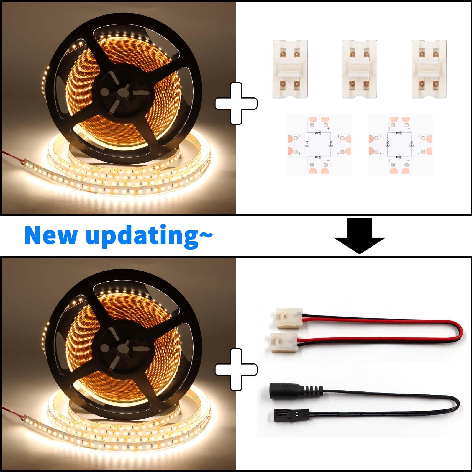 Vst Led Strip Lights Warm White 120Leds/M 1000Lm/M 9.6W/M Led Tape Light 12V 2835 Cuttable Connectable Dimmable Led Strips For Indoor Under Cabinet Etl-Listed,No Driver (3000K-16.4Ft, White)