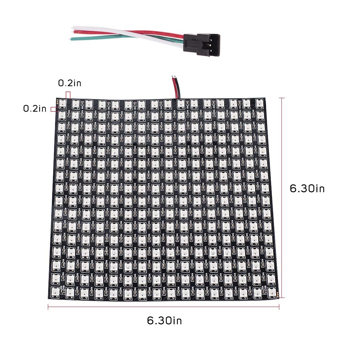 BTF-LIGHTING WS2812B ECO RGB LED Matrix 16x16 256 Pixels Flexible FPCB Black