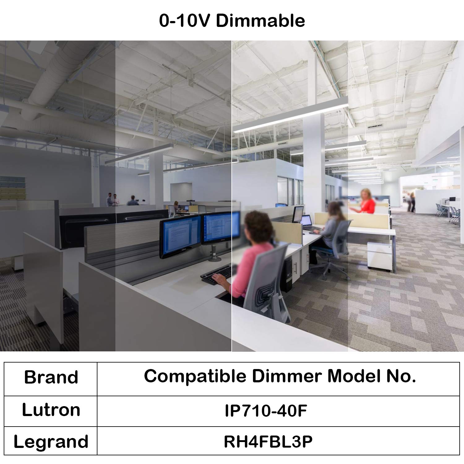 Hykolity Linkable Led Linear Light, 4Ft Dimmable, 40W 4800Lm 3 Cct Selectable, Seamless Connection, Led Suspended Lighting Fixtu