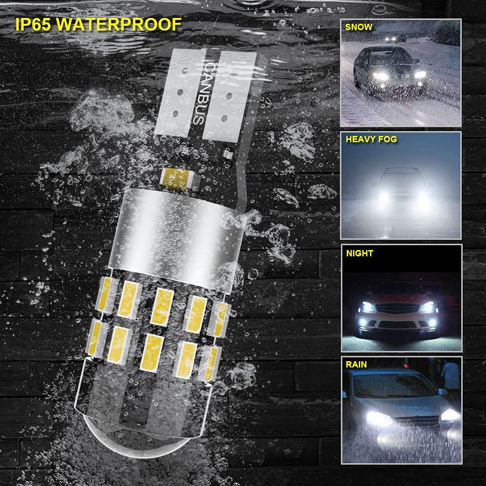 NATGIC 6000K White W5W 194 LED Bulb for Sidelight,Interior Light,License Plate Bulb,168 T10 LED Bulb Canbus Error Free,921 2825