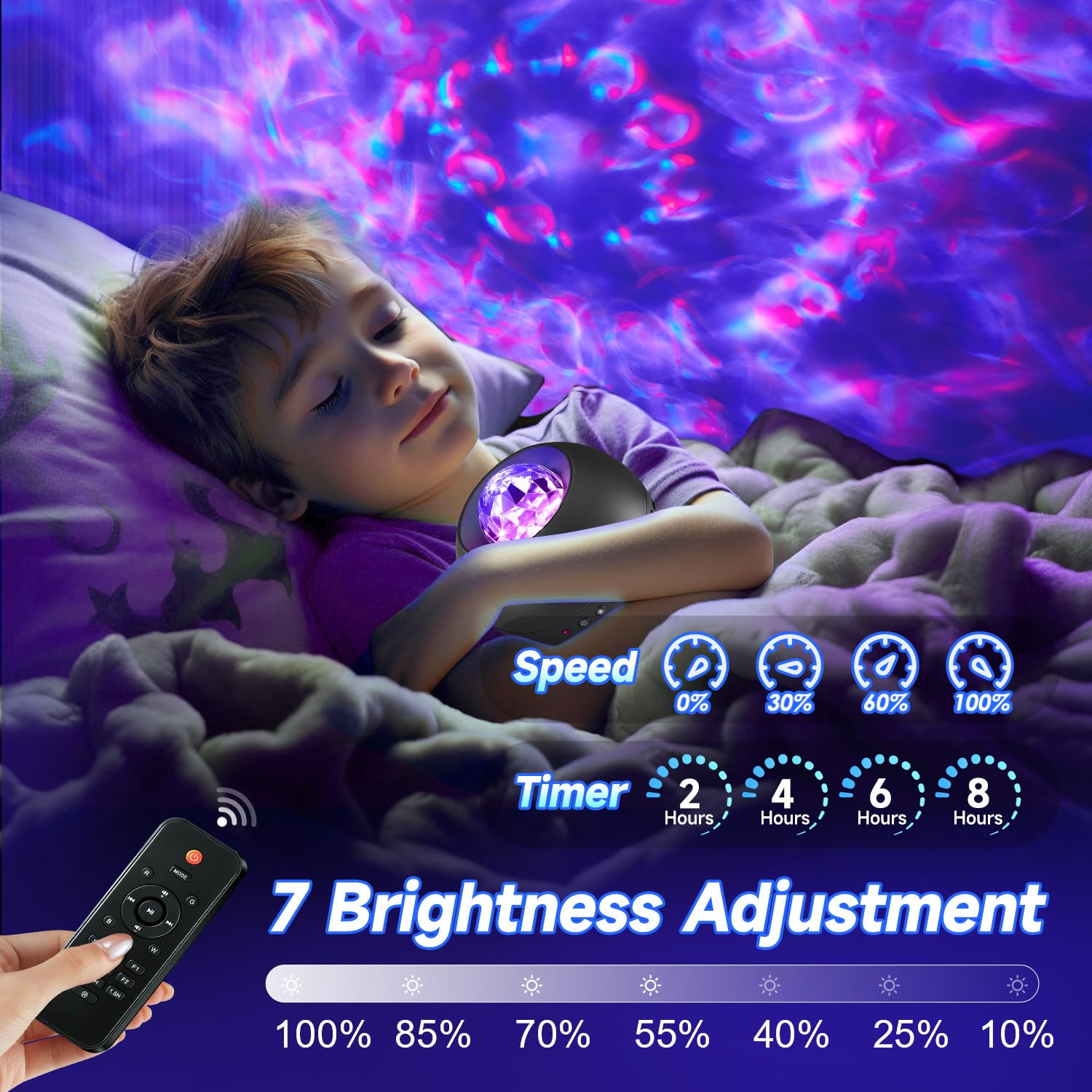 Galaxy Light Projector, 210 Light Effects Ceiling Projector,15 White Noise Galaxy Projector For Bedroom Adults,Hifi Bluetooth Ga