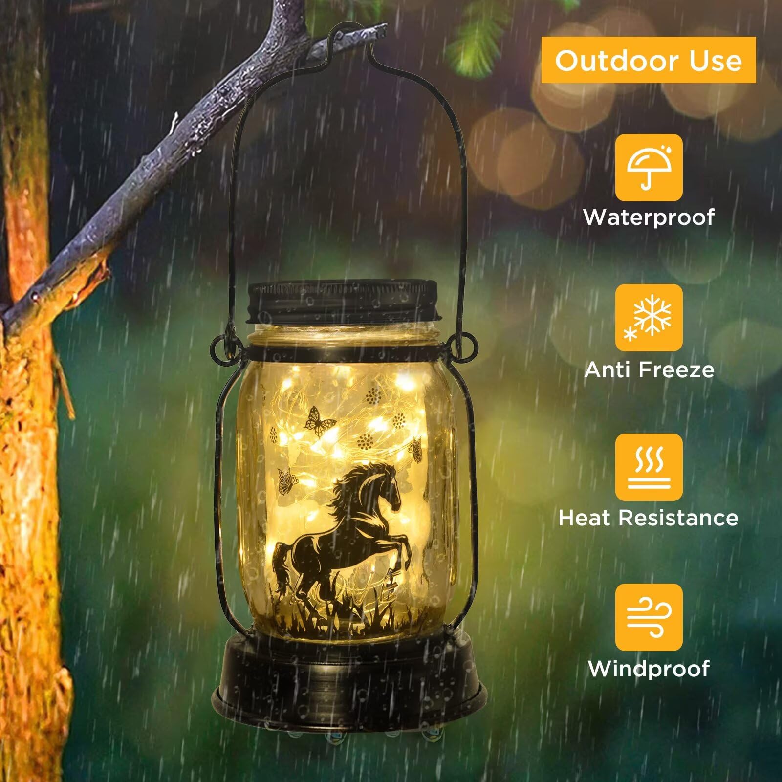 Kyoryuger Solar Lantern for Horse Lovers - Plastic Garden Decoration for Yard, Patio, Porch - Ideal Gift for Mom, Birthday, Mothers Day