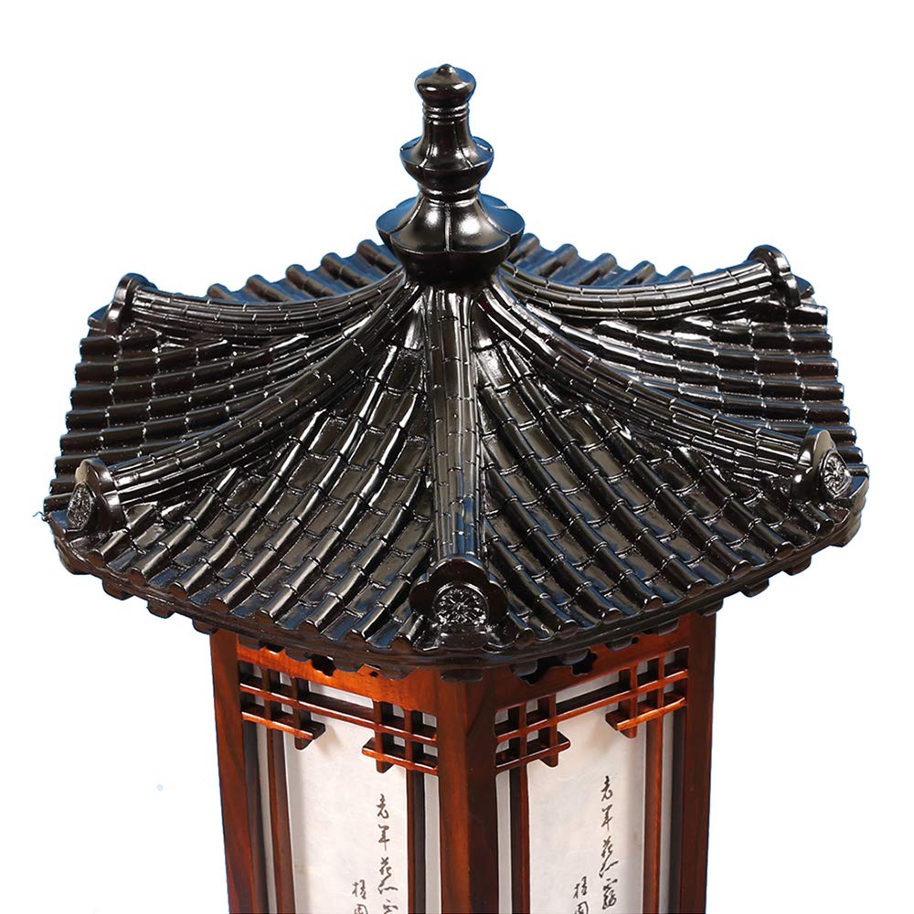 Traditional Korean Wood Lamp | Handmade Asian Oriental Table Lantern | Bedside Bedroom Accent Light | Unique Gift Idea | Hexagon