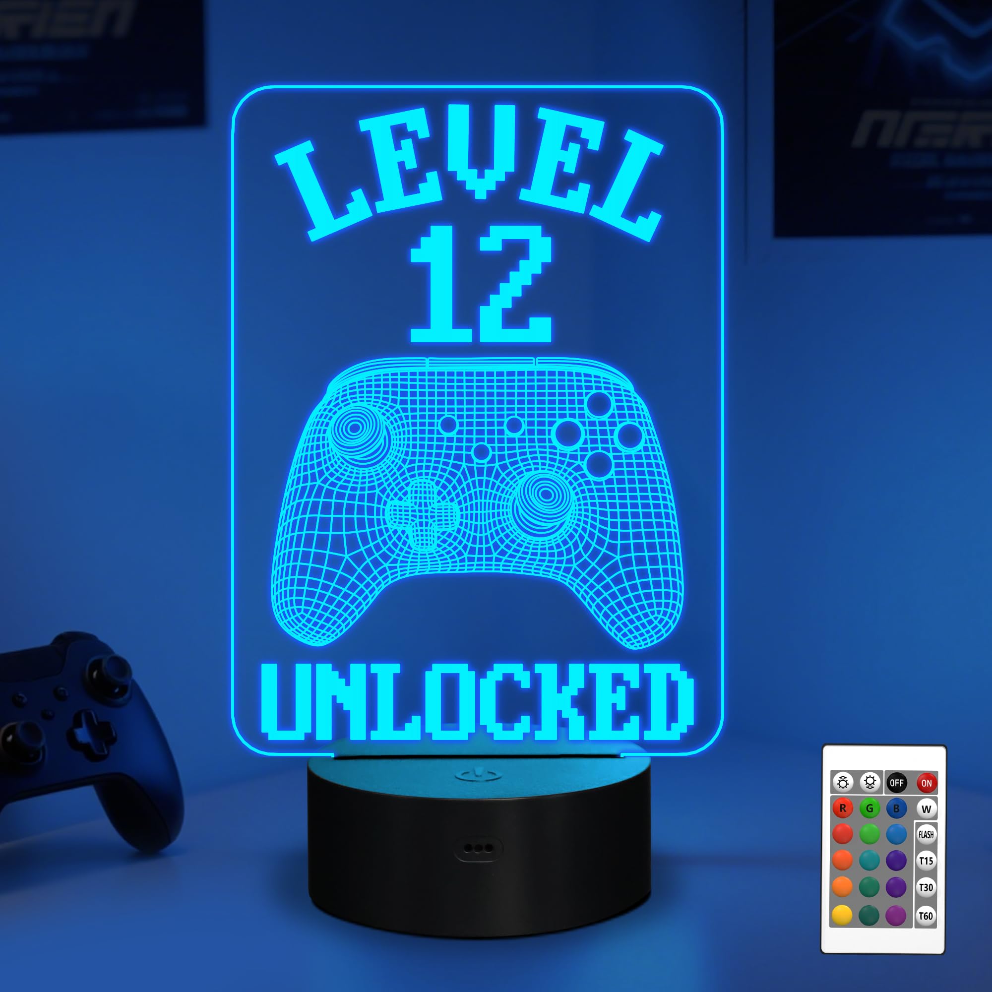 YuanDian Gaming Controller Graphic Lamp, 16 Colors, Touch & Remote Control, Model FS-2810-9999, Acrylic, Gift for Gamers, 12 Years Old