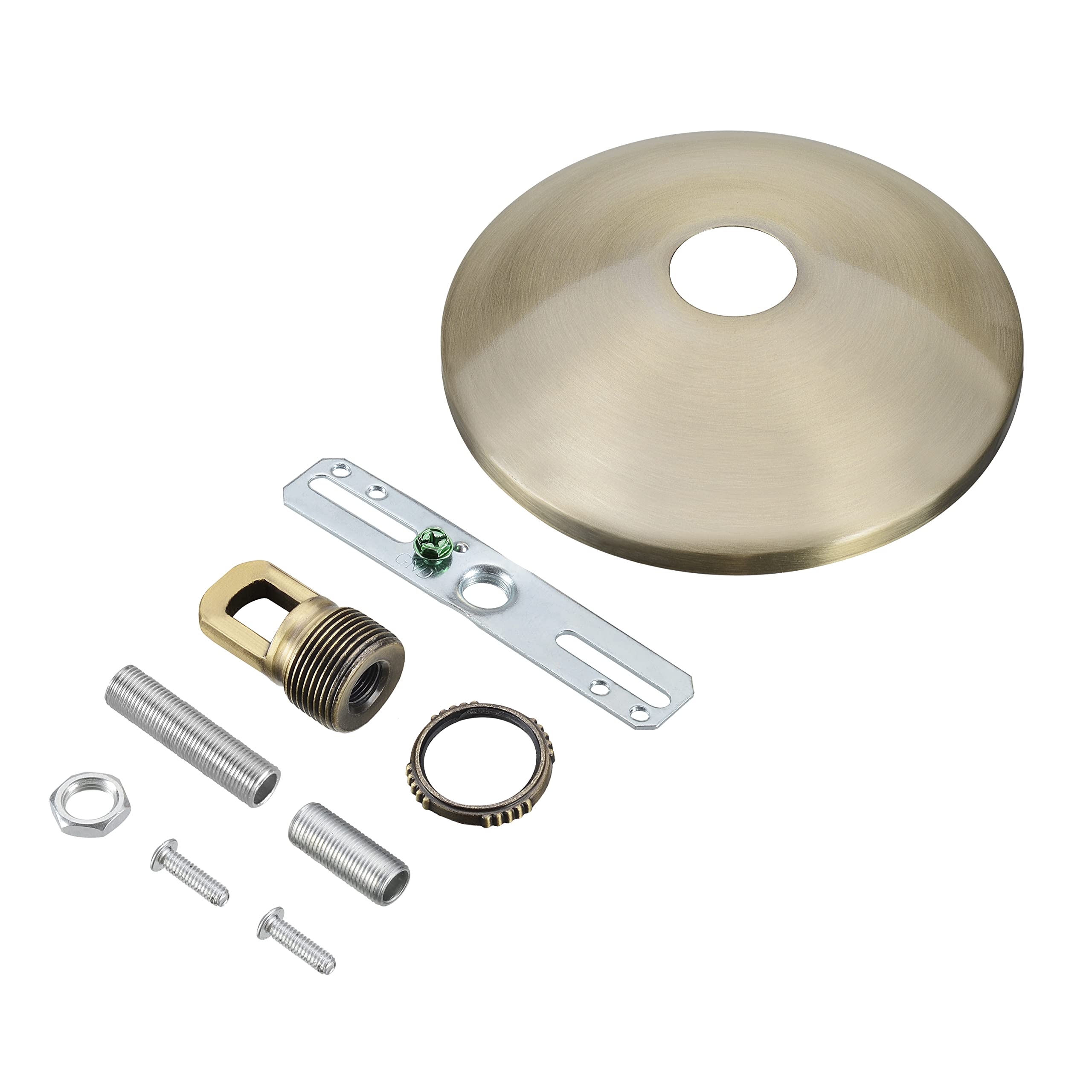 Aspen Creative 21511-31, Contemporary Chandelier & Light Fixture Canopy Kit W/Collar Loop, Antique Brass, 5'' Diameter, 1'' Cent