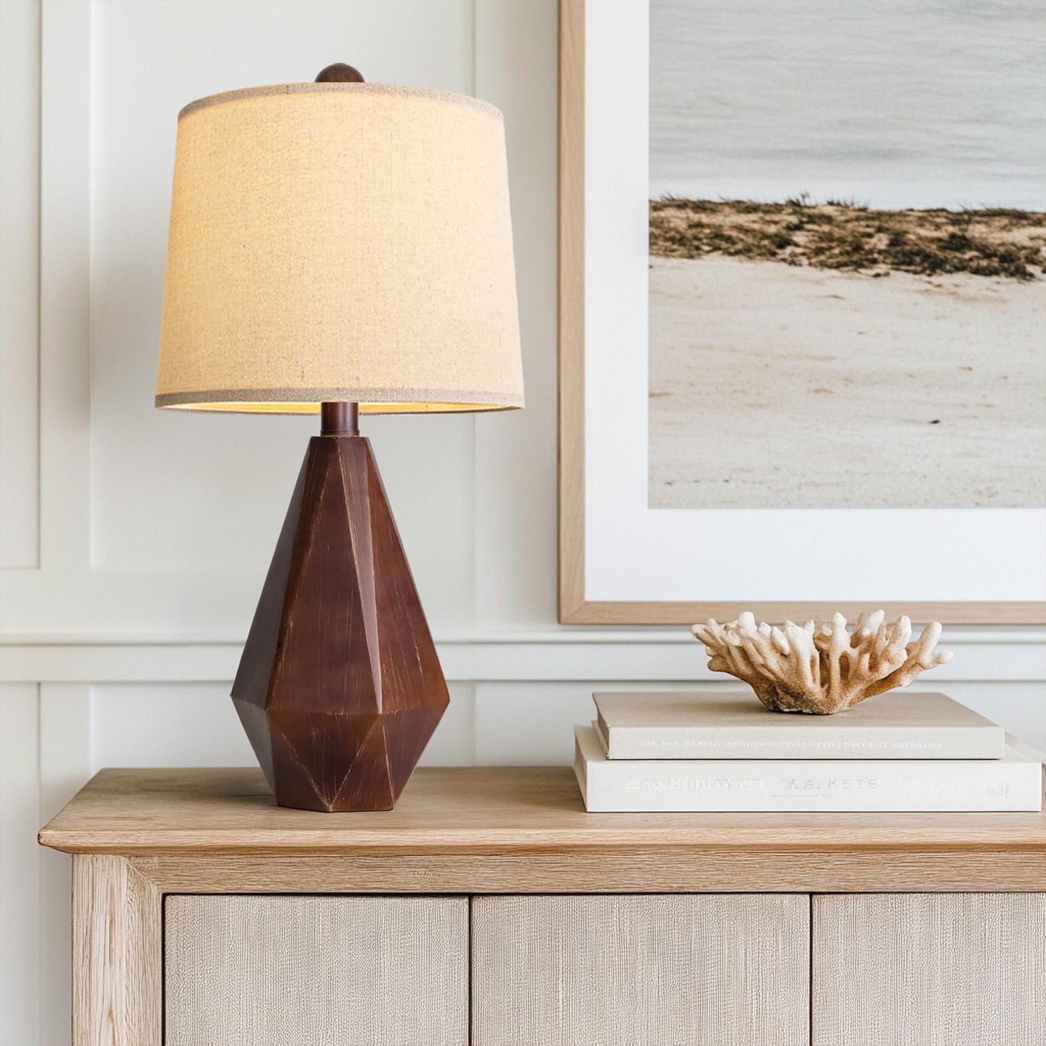 Pokat 20.25'' Farmhouse Table Lamps Set Of 2 For Night Stands, Vintage Bedside Lamps For Bedroom Living Room, Modern Bedroom Lam