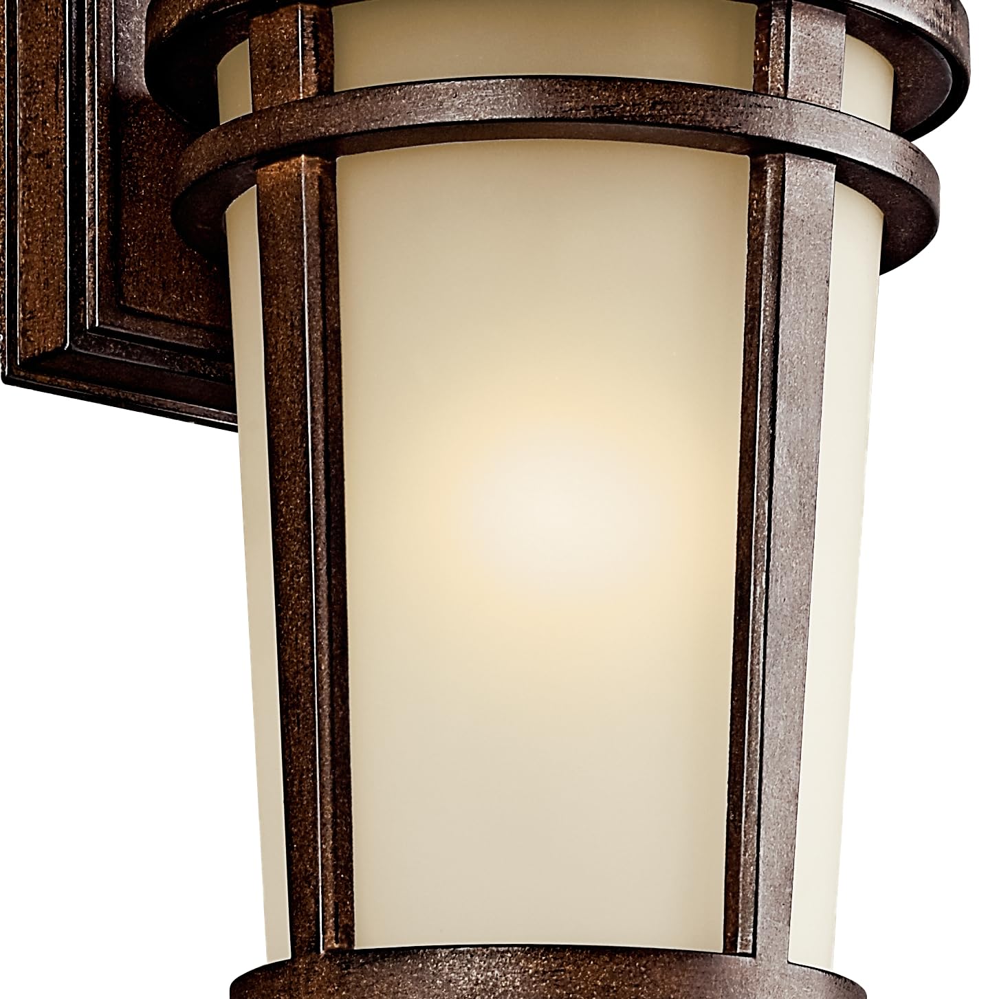 Kichler Atwood 11'' Outdoor Wall Light With Light Umber Mist Glass And Brown Stone, 1-Light Exterior Wall Sconce, (11'' H X 6''