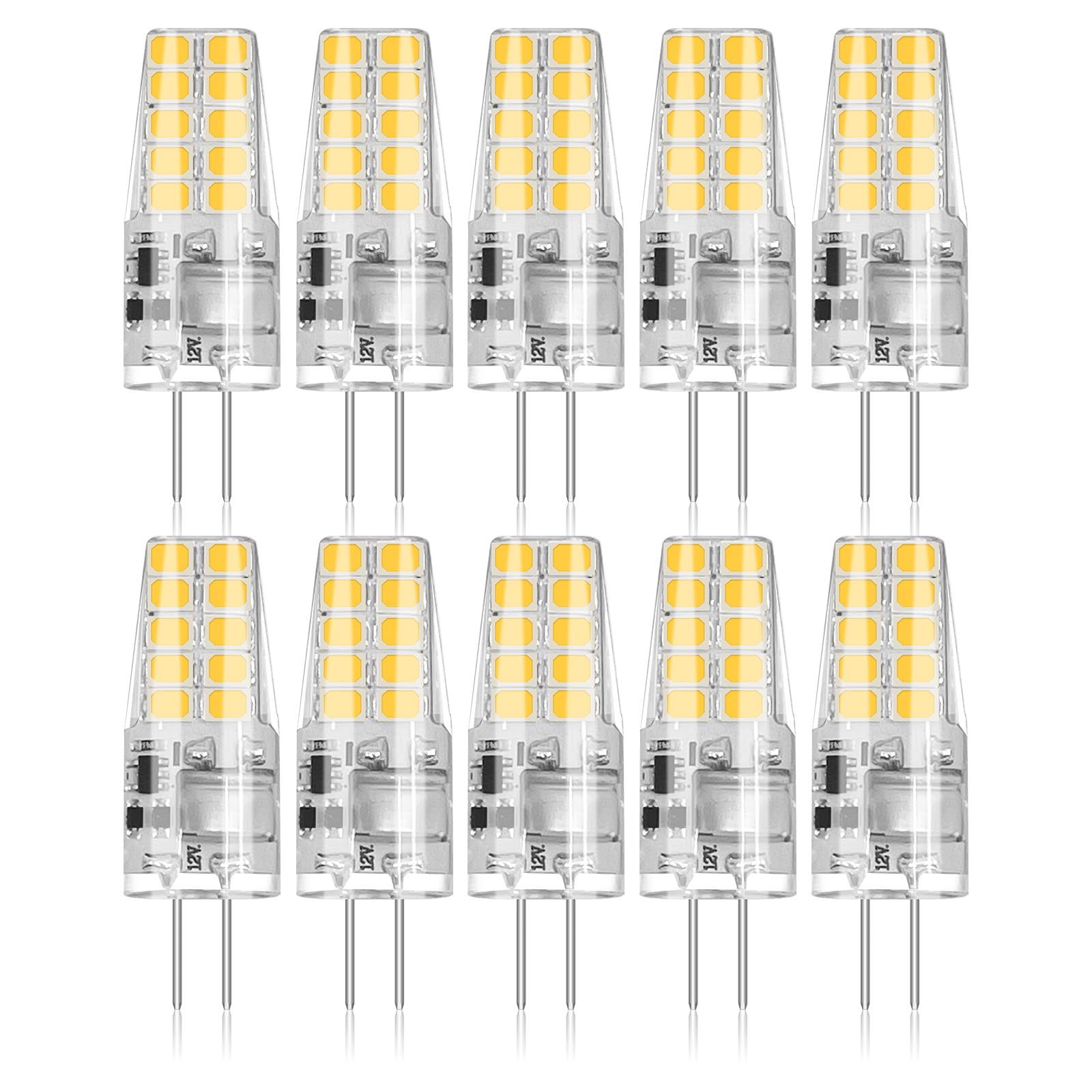 Bubo 10 Pack G4 Led Bulb 2W Equivalent 30W 3000K Warm White 250 Lumens 360Beam Angle, T3 Halogen Bulb Replacement Landscape Bulb