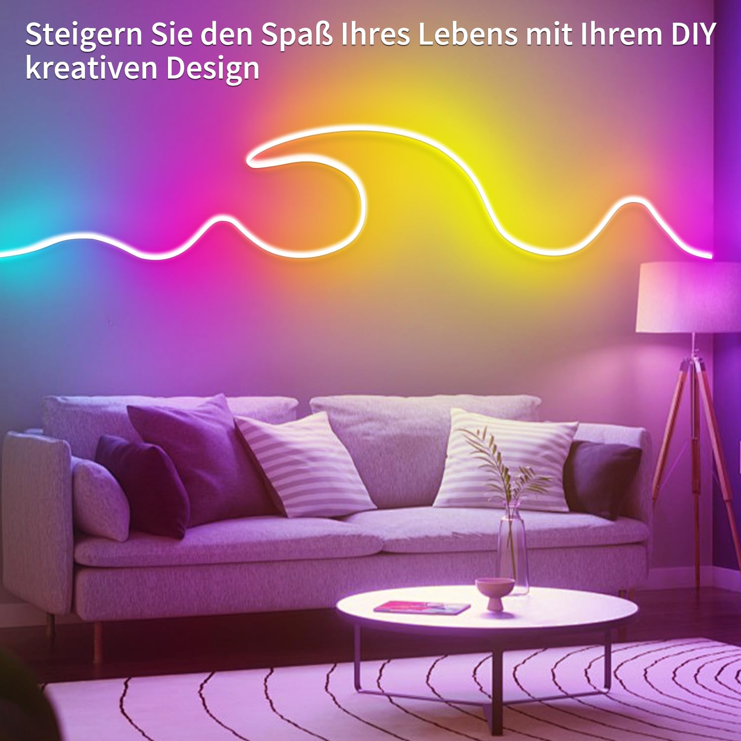 Segrass 132Ft Neon Led Rope Lights Ip65 Waterproof Led Lights For Bedroom Flexible Led Light Strip With Remote/App Control Rgb L