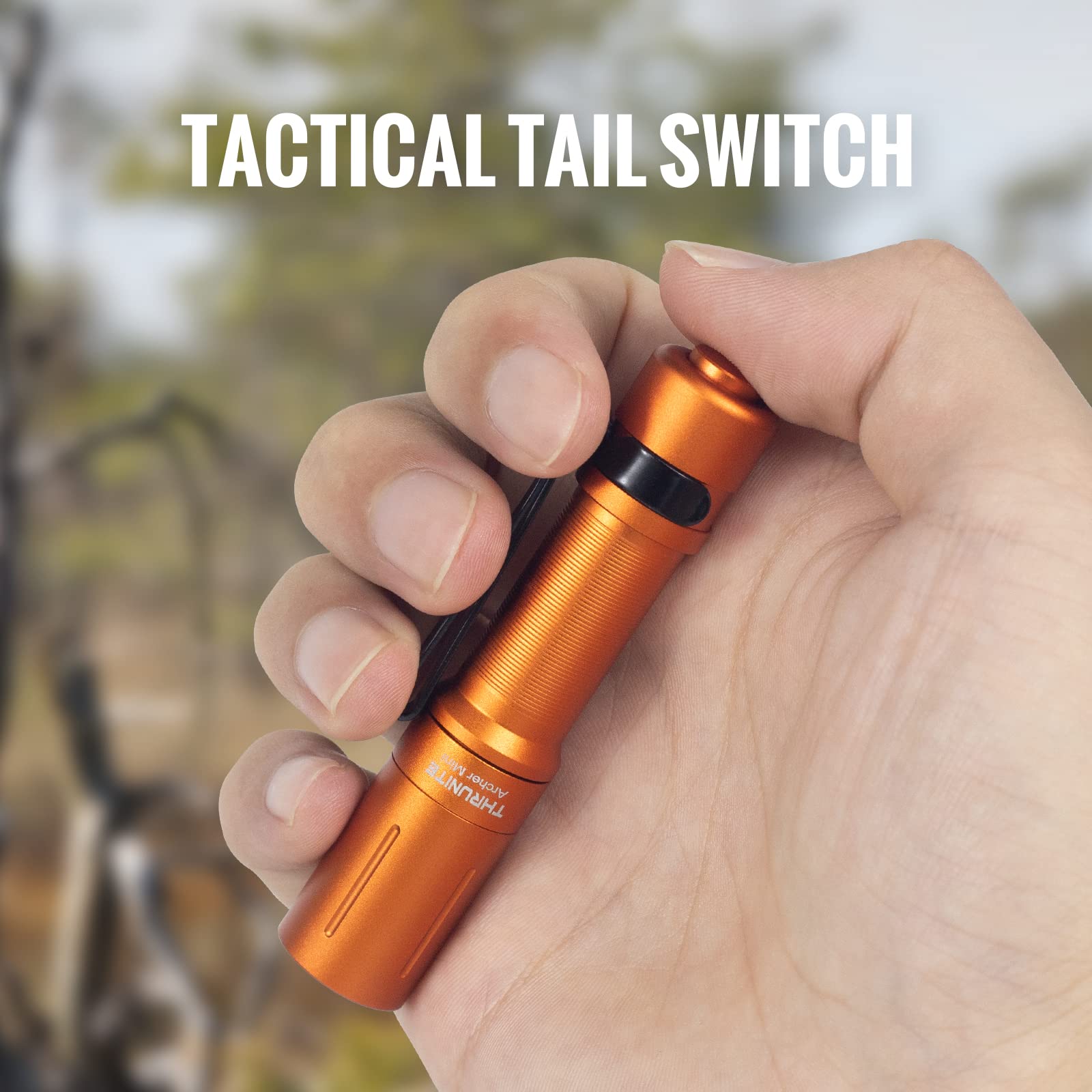 ThruNite EDC Flashlight Archer Mini, 405 Lumens, USB C Rechargeable, Pocket Size, Orange Cool White