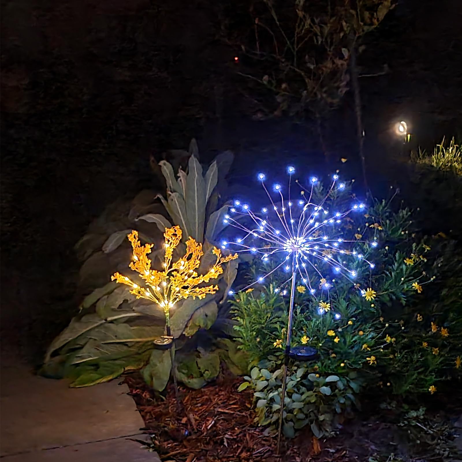 Anordsem Solar Garden Lights - Dimmable Multi-Color LED   Stake Lights, Outdoor Decor, Model ADM0013CC2