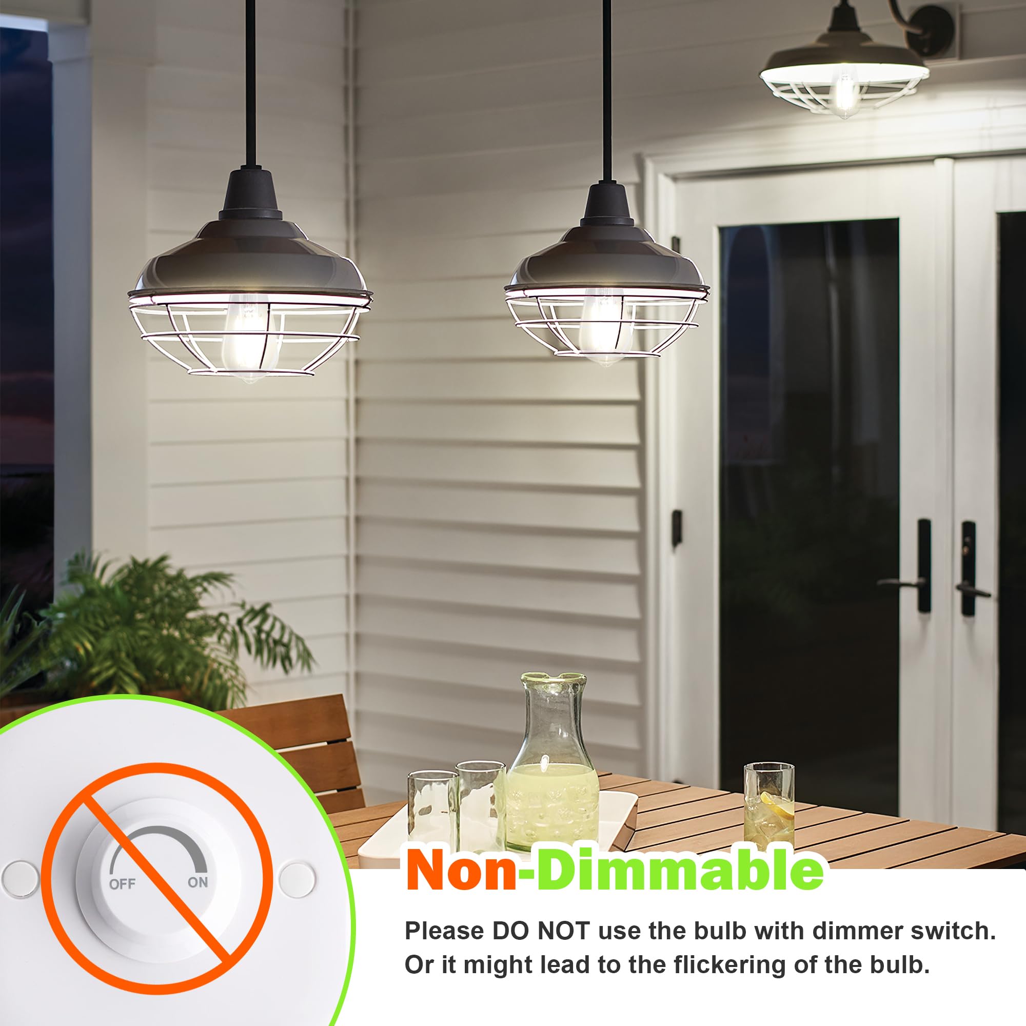Asomst Vintage Edison Bulbs 60W Equivalent 850Lm, 6W Led Light Bulb Neutral White 4000K, St58 Filament Lighting E26 Base, Non-Di