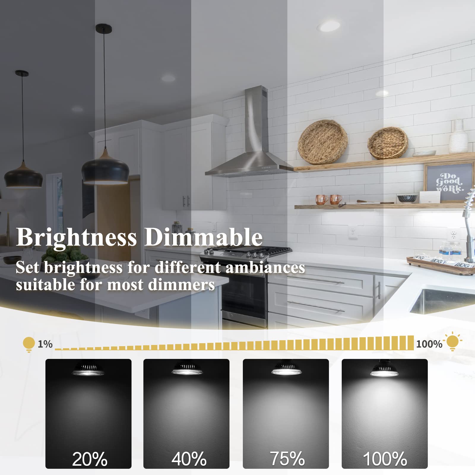 DiCUNO MR16 LED Bulb Dimmable 6W, 650LM, 6000K Daylight White, GU5.3 Base, Pack of 6