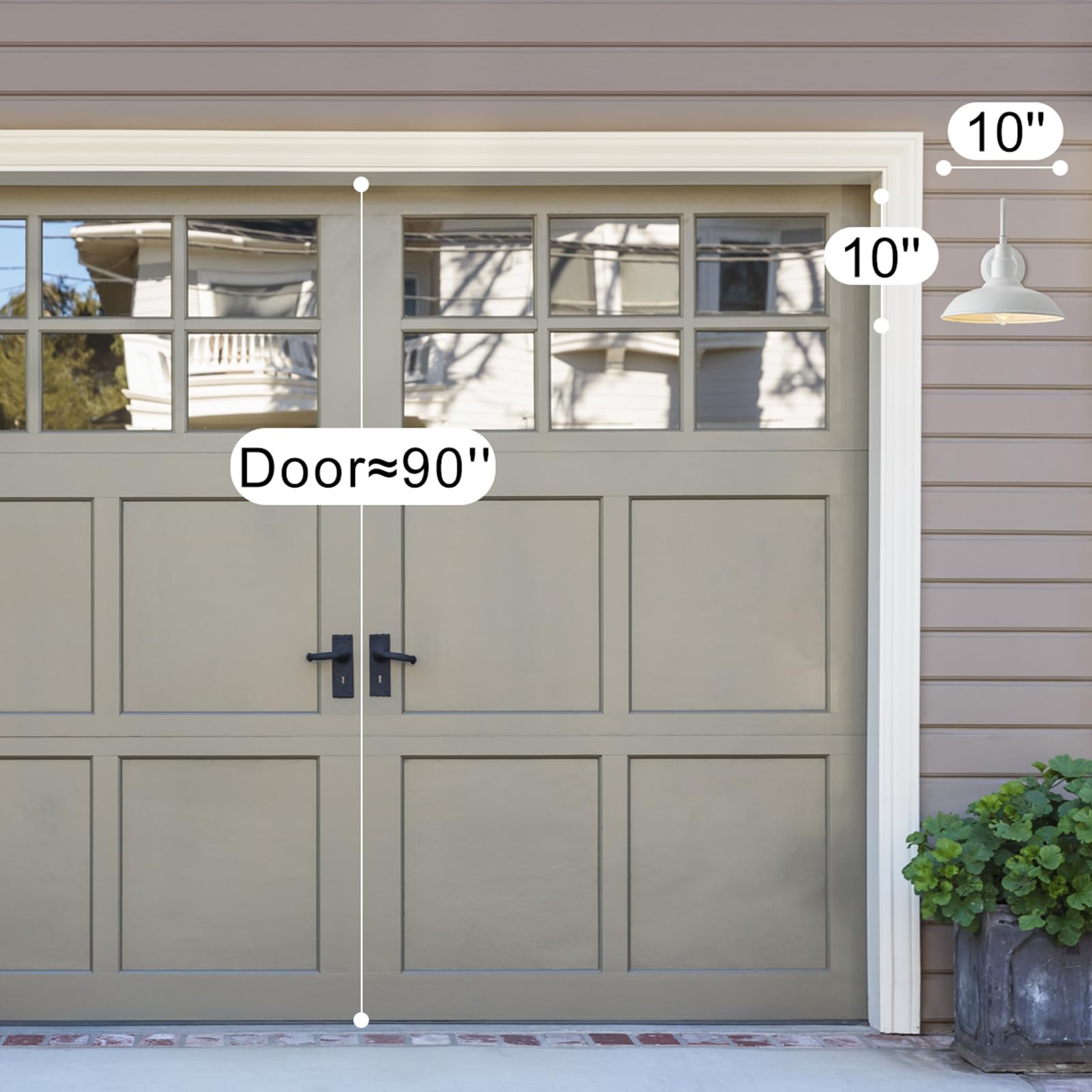 Goalplus 10&quot; White Gooseneck Barn Light Fixture - Waterproof Outdoor Wall Lantern, Farmhouse Style