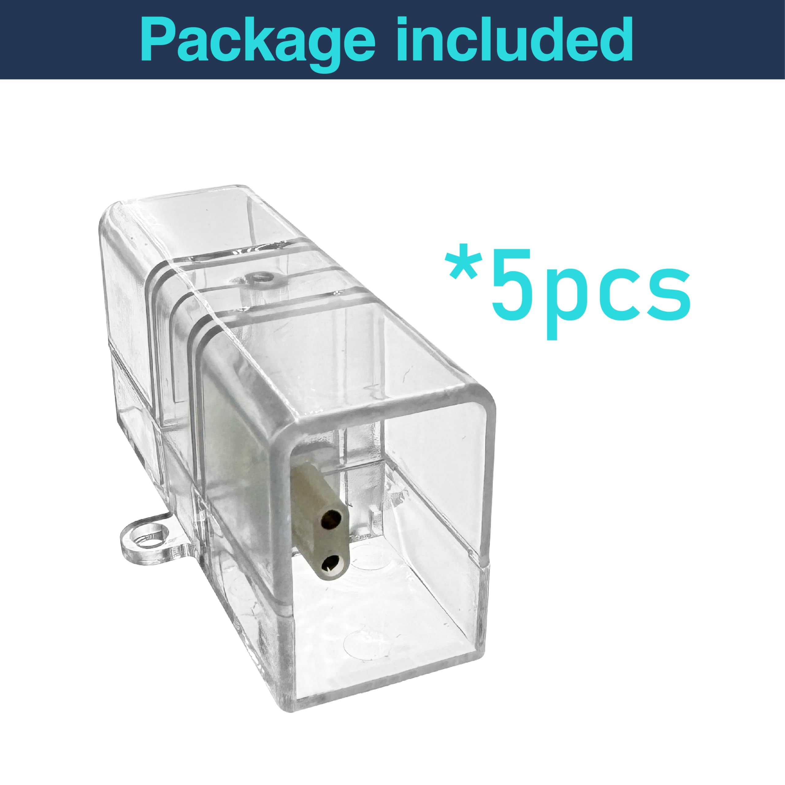 cezelux Hexagon LED Light Connectors 2 Pin I-Connectors, 5 Pack, Clear Plastic, DIY Replacement for Honeycomb Lighting Systems