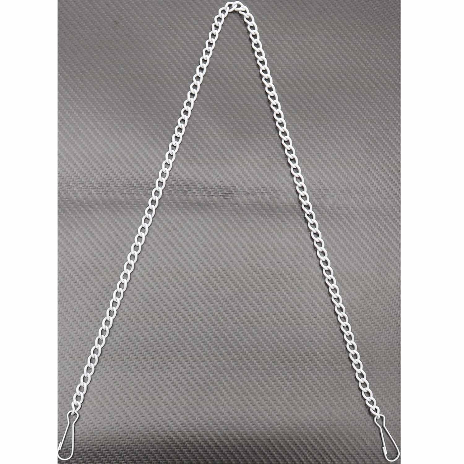 Bieye Metal Chain with Safety Hooks for Stained Glass Hangings, 30-inch, White Plating, Model Chain005
