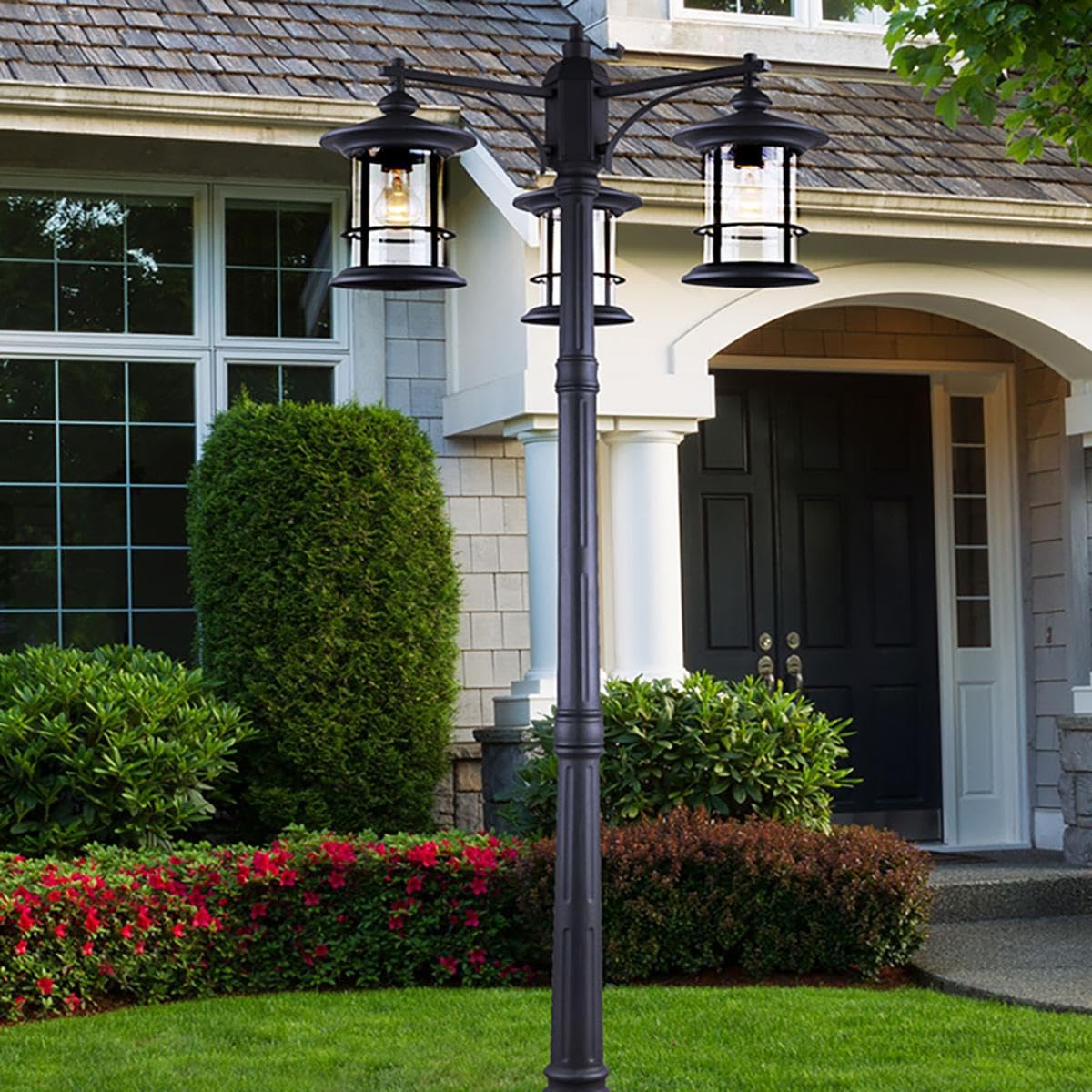 Canarm IOL156BK 3-Light Outdoor Post-Light, Black, Steel/Aluminum Diecast