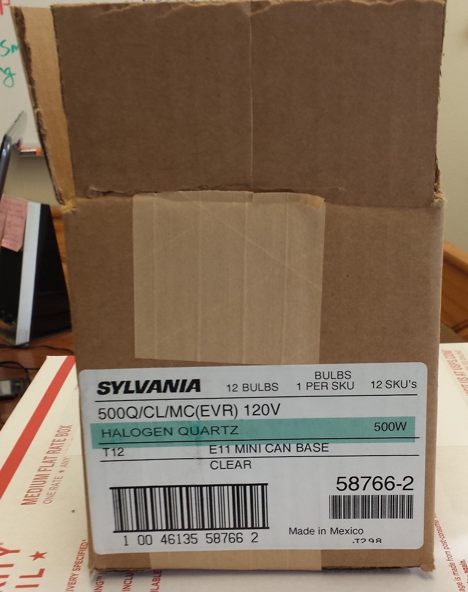 SYLVANIA Halogen Quartz Bulbs 500W - Model 500Q/CL/MC(EVR) - Pack of 12
