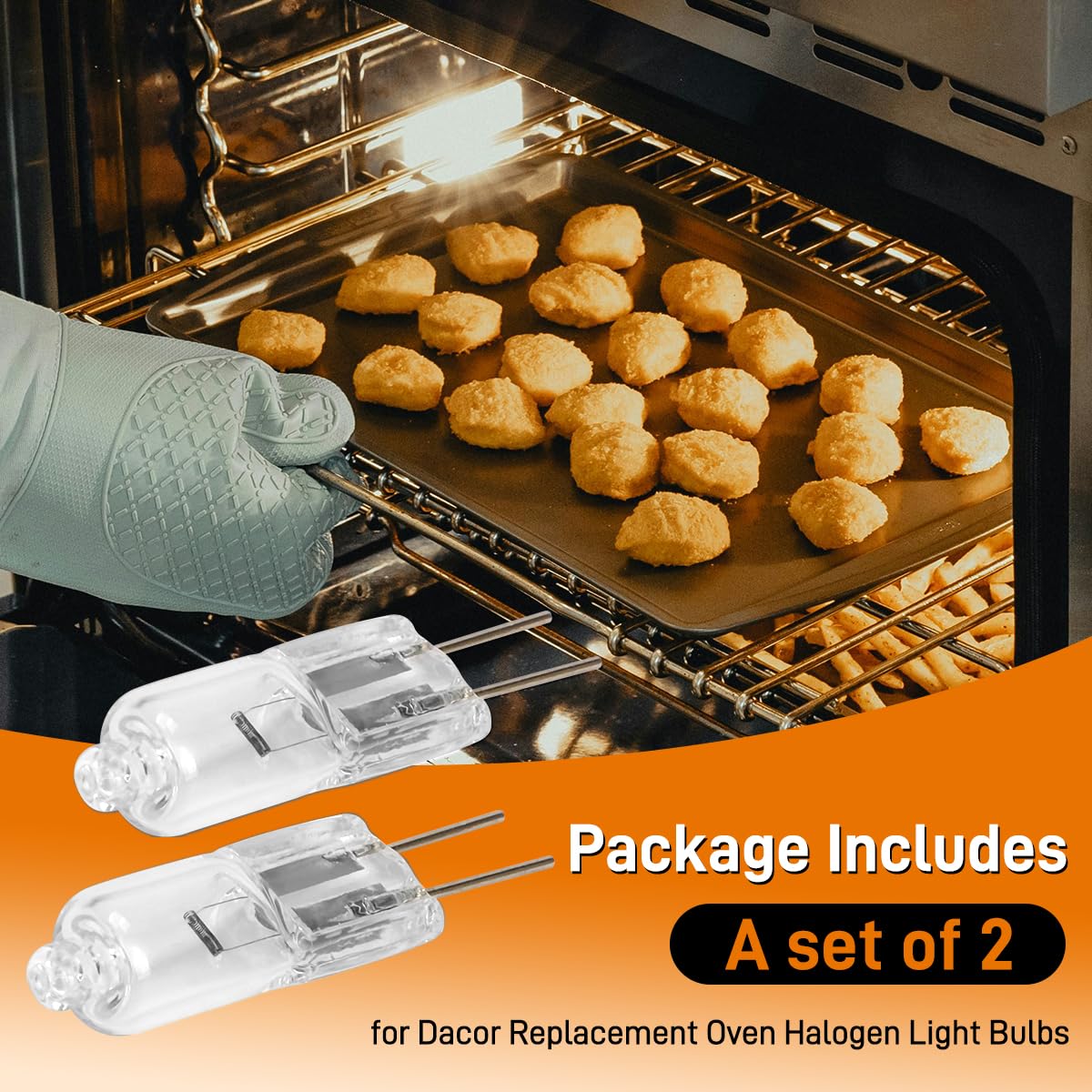 MOTOQUEEN Oven Light Bulb 10W 12V G4 Bi-Pin Base Halogen 2-Pack White