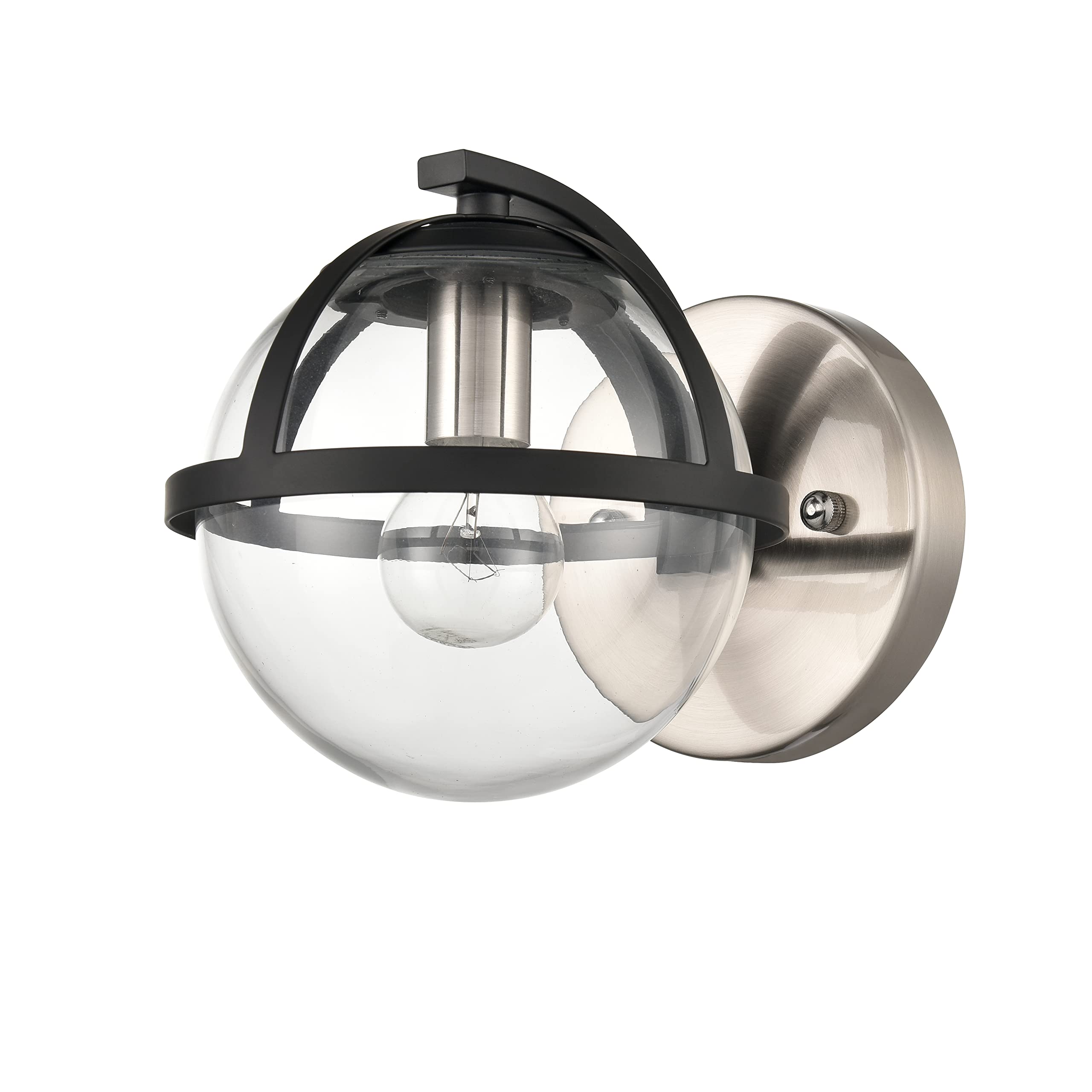 Elk Home Davenay 1-Light Vanity Light, Satin Nickel With Clear Glass, Transitional Style