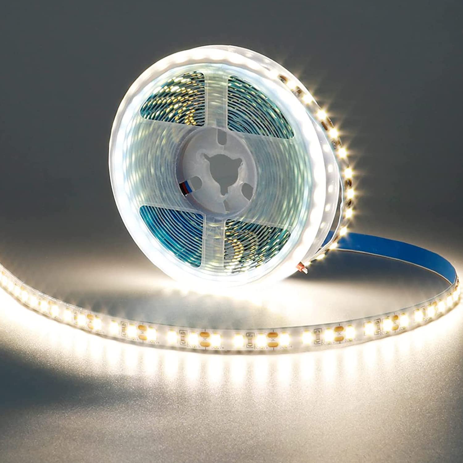 Kxzm 12V 5M/16.4Ft Led Strip Light Natural White 4000K 600Leds Flexible Smd2835 High Brightness No-Waterproof Ip20 Led Tape Lights For Bedroom Kitchen Party Etc(Only Strip)
