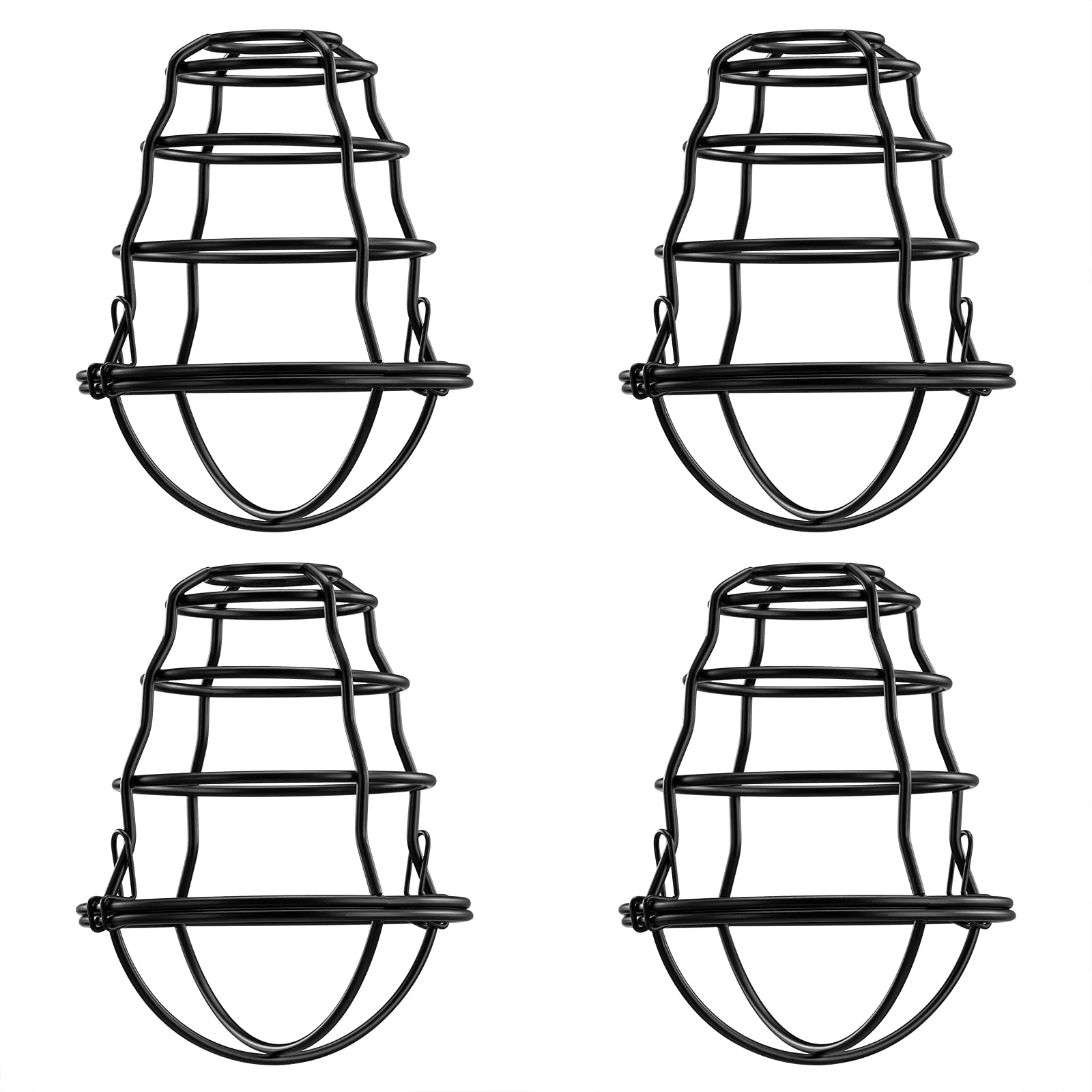 Asnxcju Industrial Light Bulb Cage 4 Pack, Metal Vintage Style Pendant Light Guard, Wall Lamp Accessory, 4 Pack Lampcage