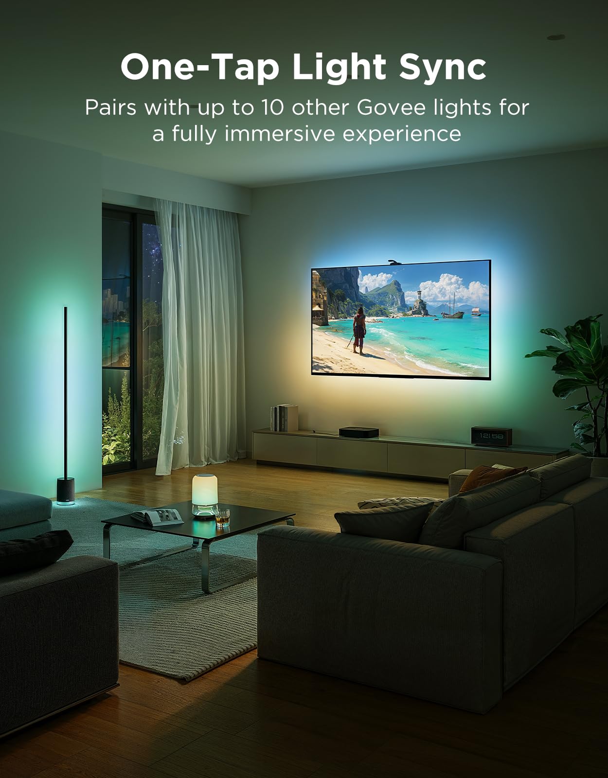 Govee Tv Backlight 3 Pro With Hdr Triple Camera  16.4Ft 5-In-1 Rgbwwic Led Strip Lights That Change With 75-85 Inch Tvs  75Leds/M  Supports Ai Filter  Smart App And Voice Control  Dreamview Sync