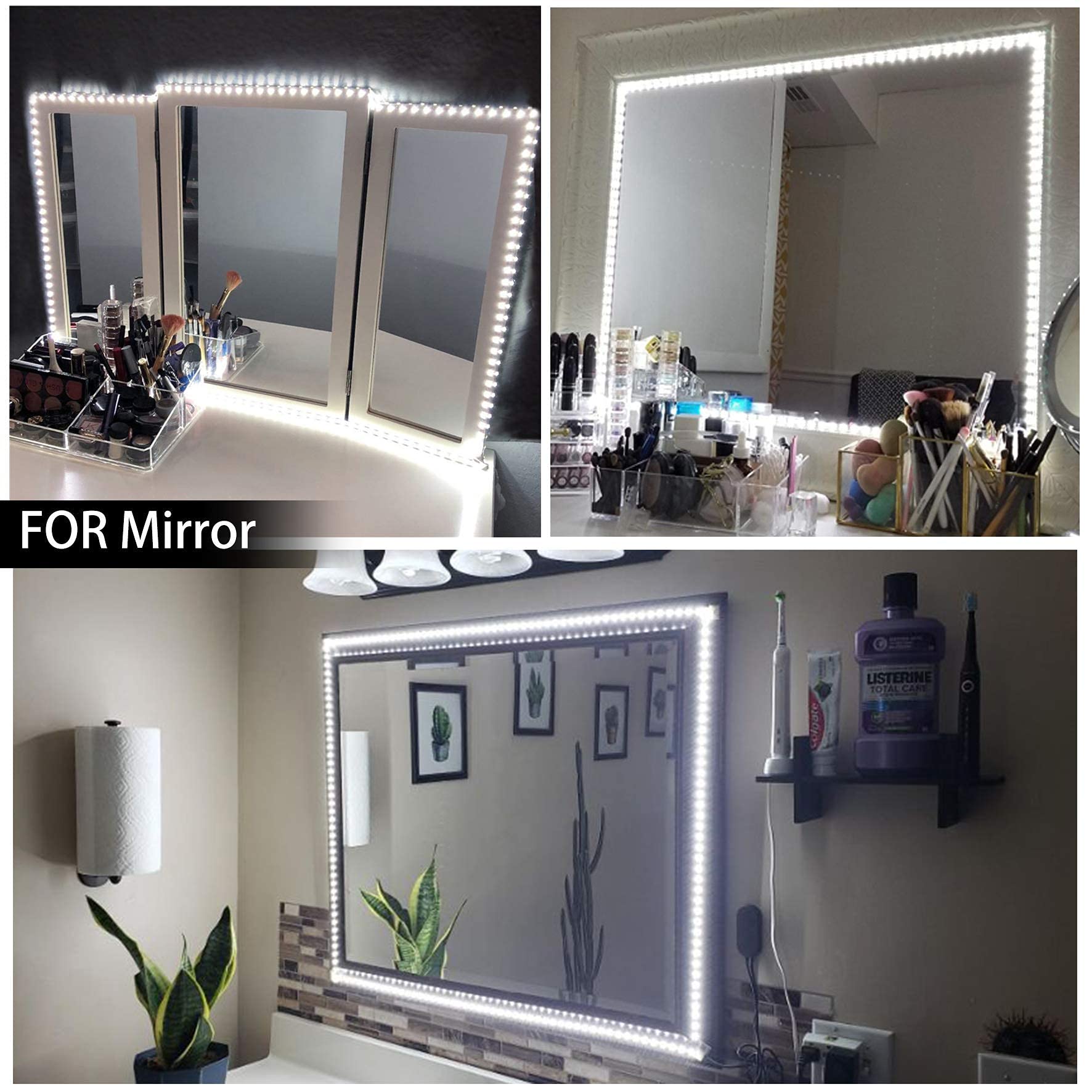 MYPLUS LED Strip Lights 16.4ft, Dimmable 700 Lumen, Cold White 6000K, Flexible Tape Light for Vanity, Kitchen, Bedroom