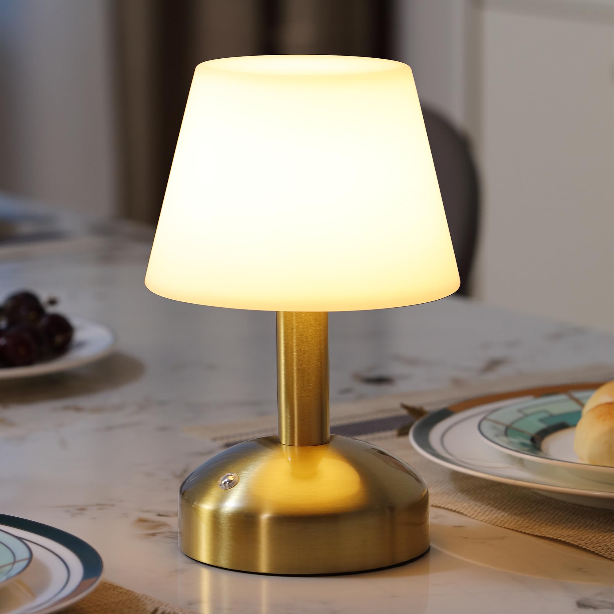 KDG Modern Cordless Small Table Lamps, Portable LED Dimmable Desk Lamp, 5000mAh Rechargeable Battery Operated Lighting for Resta