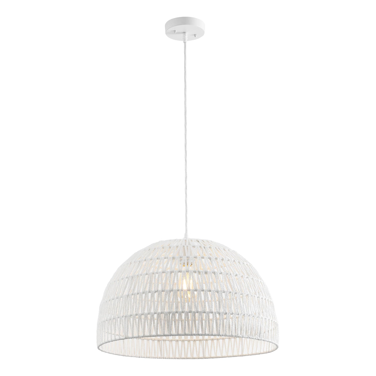 Jonathan Y Jyl6504E Campana 20 1-Light Bohemian Modern Woven Rope/Iron Led Pendant Farmhouse, Coastal, Transitional, Kitchen, Li