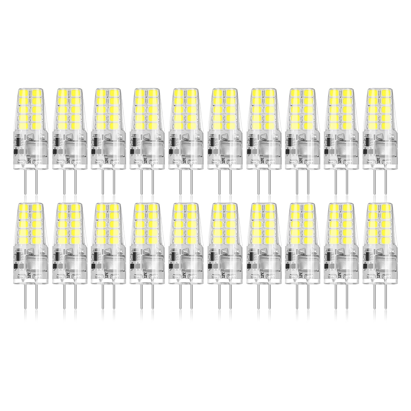 Bubo 20 Pack G4 Led Bulb 2W Equivalent 30W 6000K Daylight 250 Lumens 360Beam Angle, T3 Halogen Bulb Replacement Landscape Bulbs,