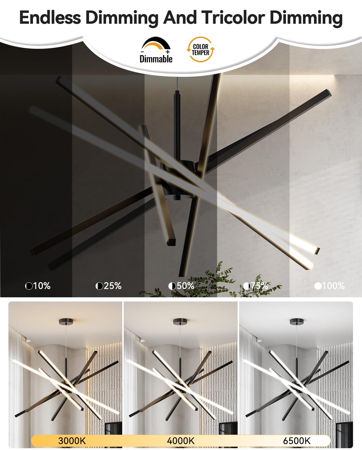Modern Sputnik Chandelier Ceiling 82W Led Gold Pendant Light Embedded Mount Chandeliers Dining Room Light Fixtures Over Table Di