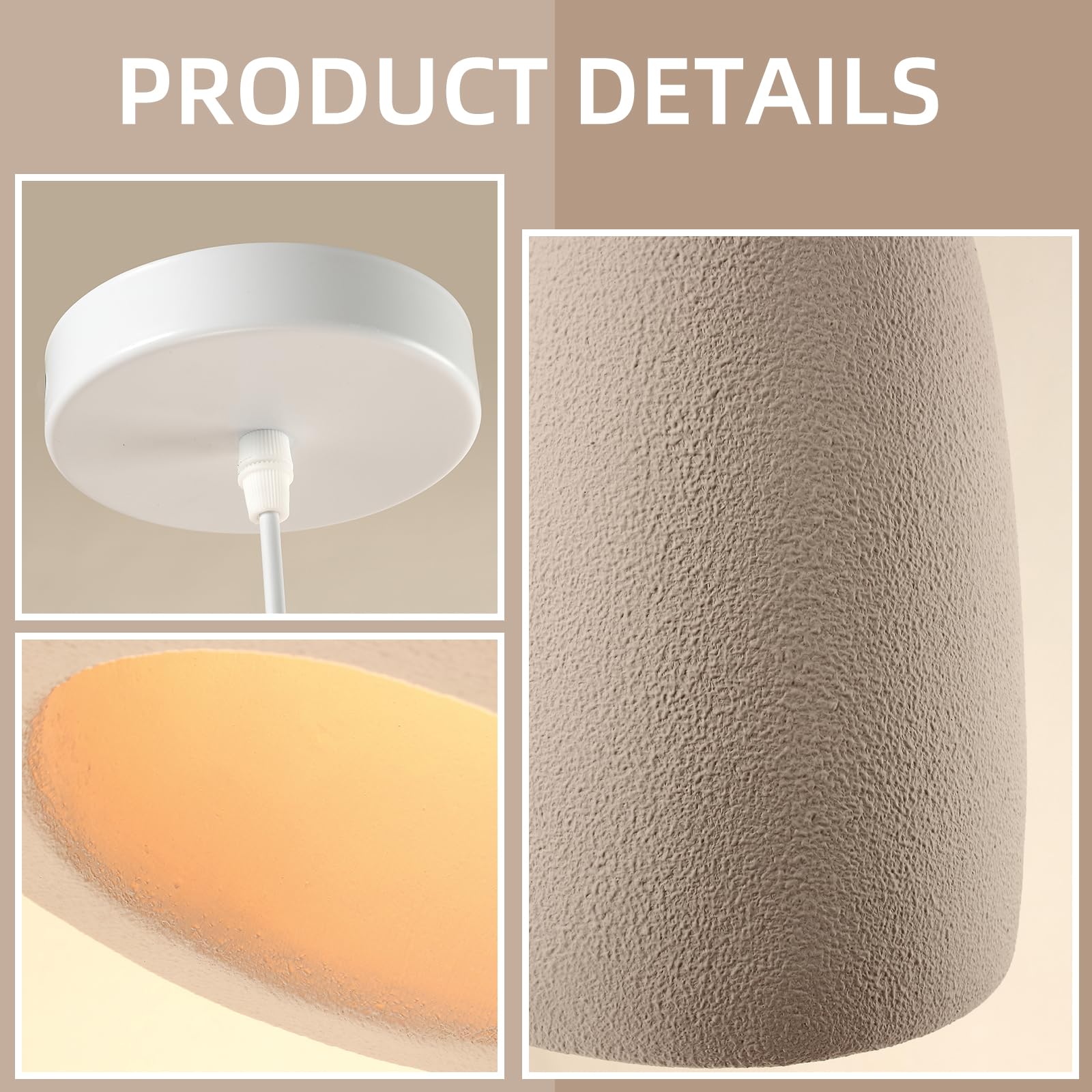 Jaymp Modern Pendant Light For Dining Room Kitchen Island Light Hallway Restaurant Hanging Lamp E26 Base Japanese Wabi-Sabi Styl