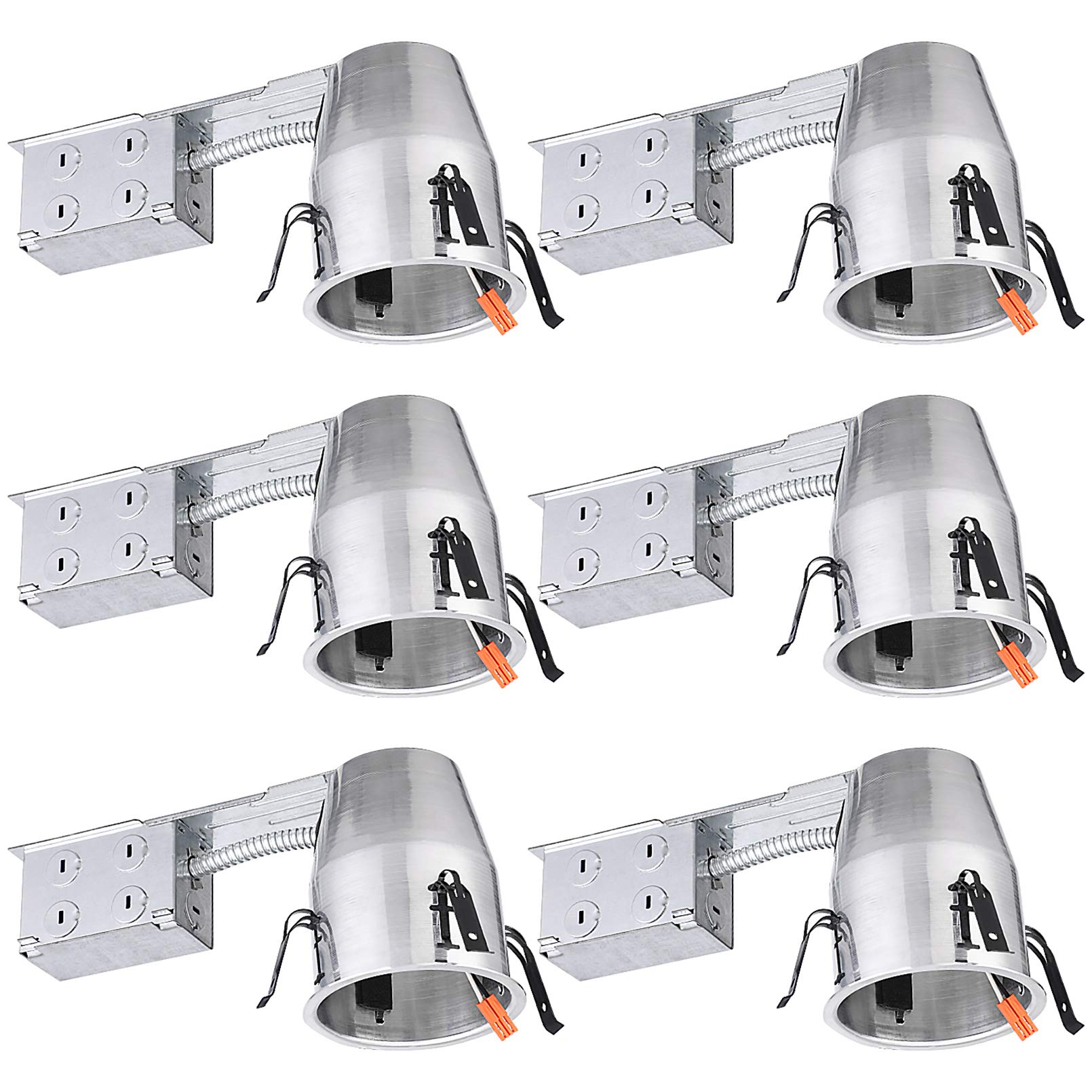 Torchstar 4 Inch Remodel Recessed Lighting Housing, Ul Listed, Air Tight Ic Can Housing, Tp24 Connector Included For Led Recessed Downlight Retrofit Kit, Pack Of 6