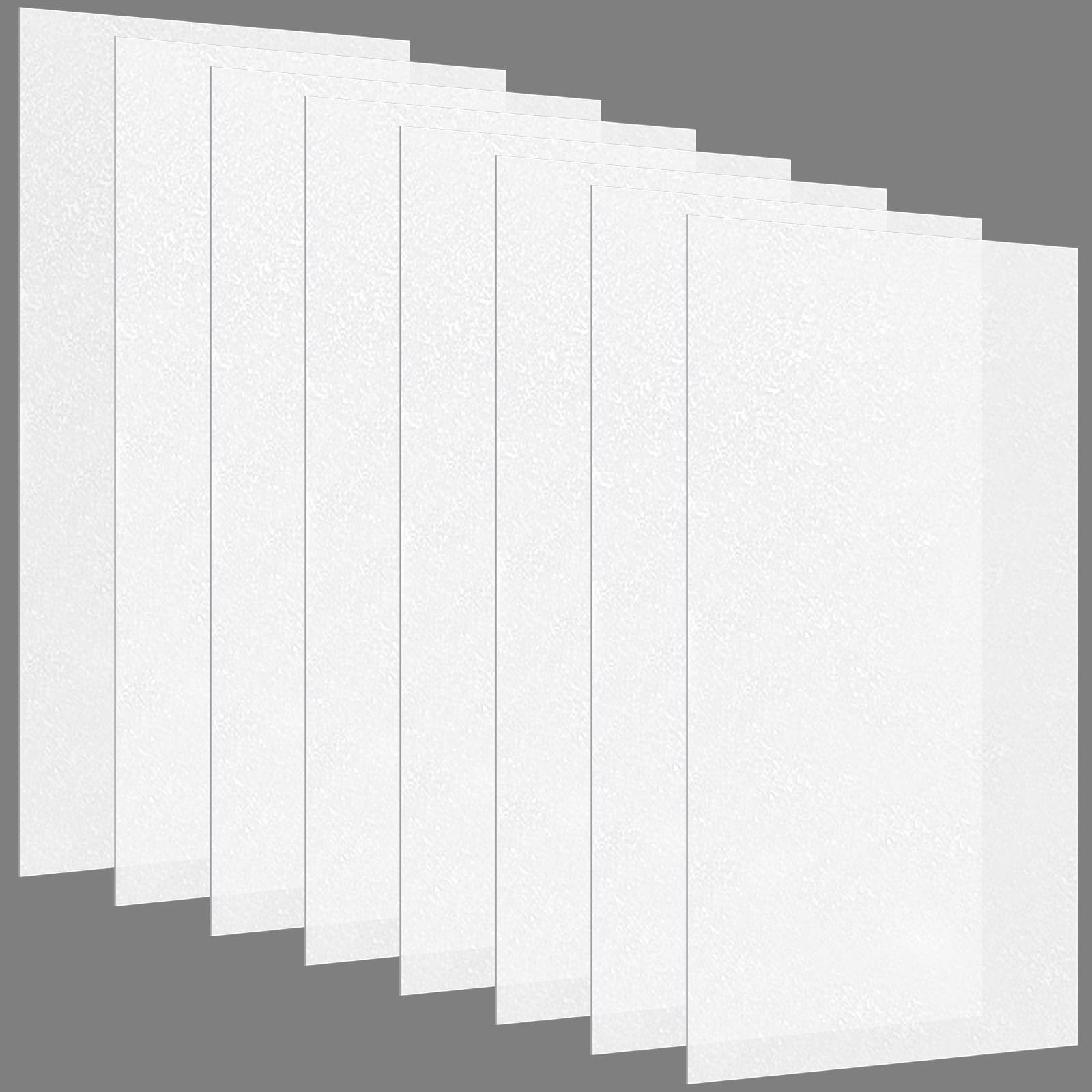Pushglossy 8 Pack 22.5 x 46.5 x 0.08 Frosted Fluorescent Light Diffuser Panels, Translucent Polystyrene Sheet Replacement for 2x