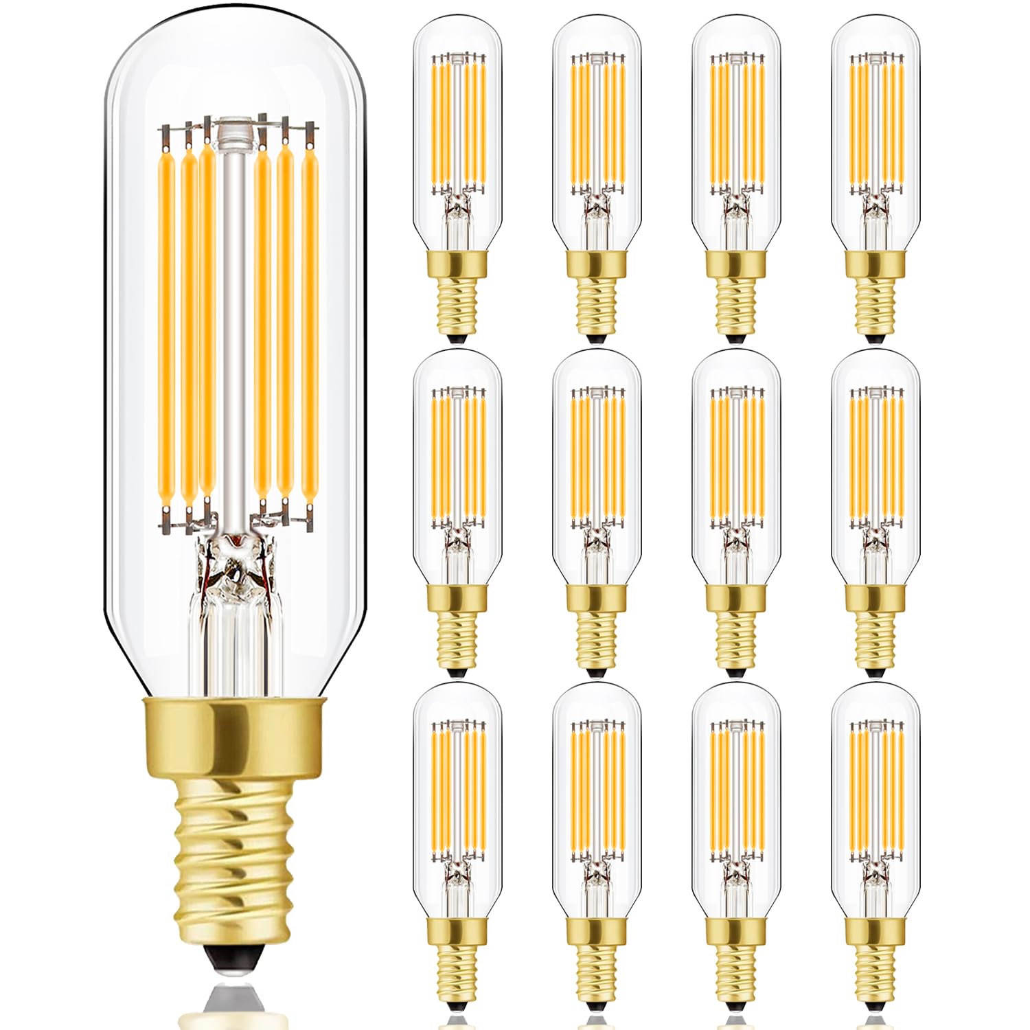 Leools E12 Led Bulb Dimmable 6W Equal 60 Watt Light Bulb Soft White 3000K T6 T25 E12 Candelabra Bulb 60W For Chandeliers,Ceiling