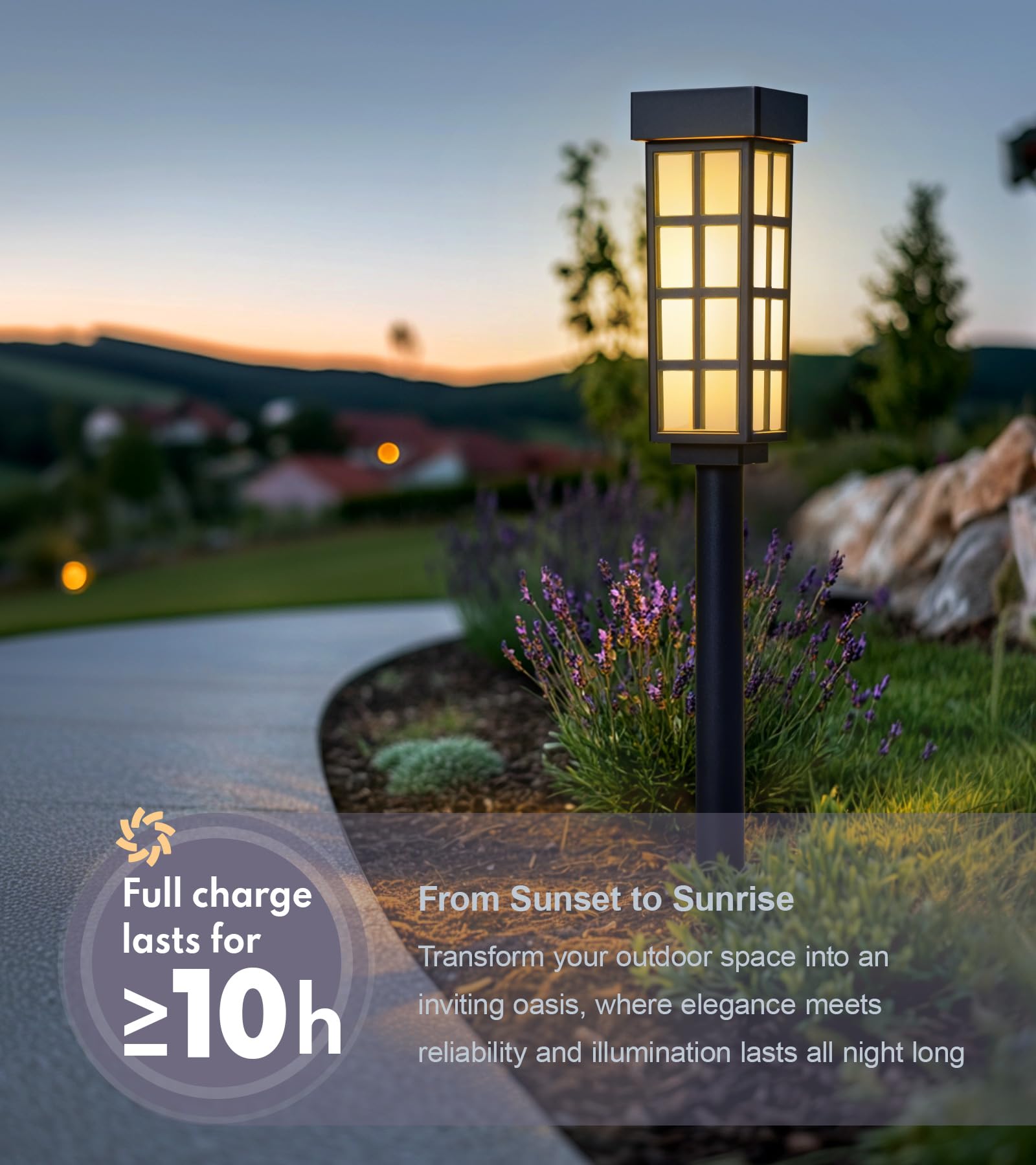 8 Pack Solar Pathway Lights, Led Solar Lights Outdoor, Ip65 Waterproof Outdoor Solar Lights For Yard, Auto On/Off Solar Walkway
