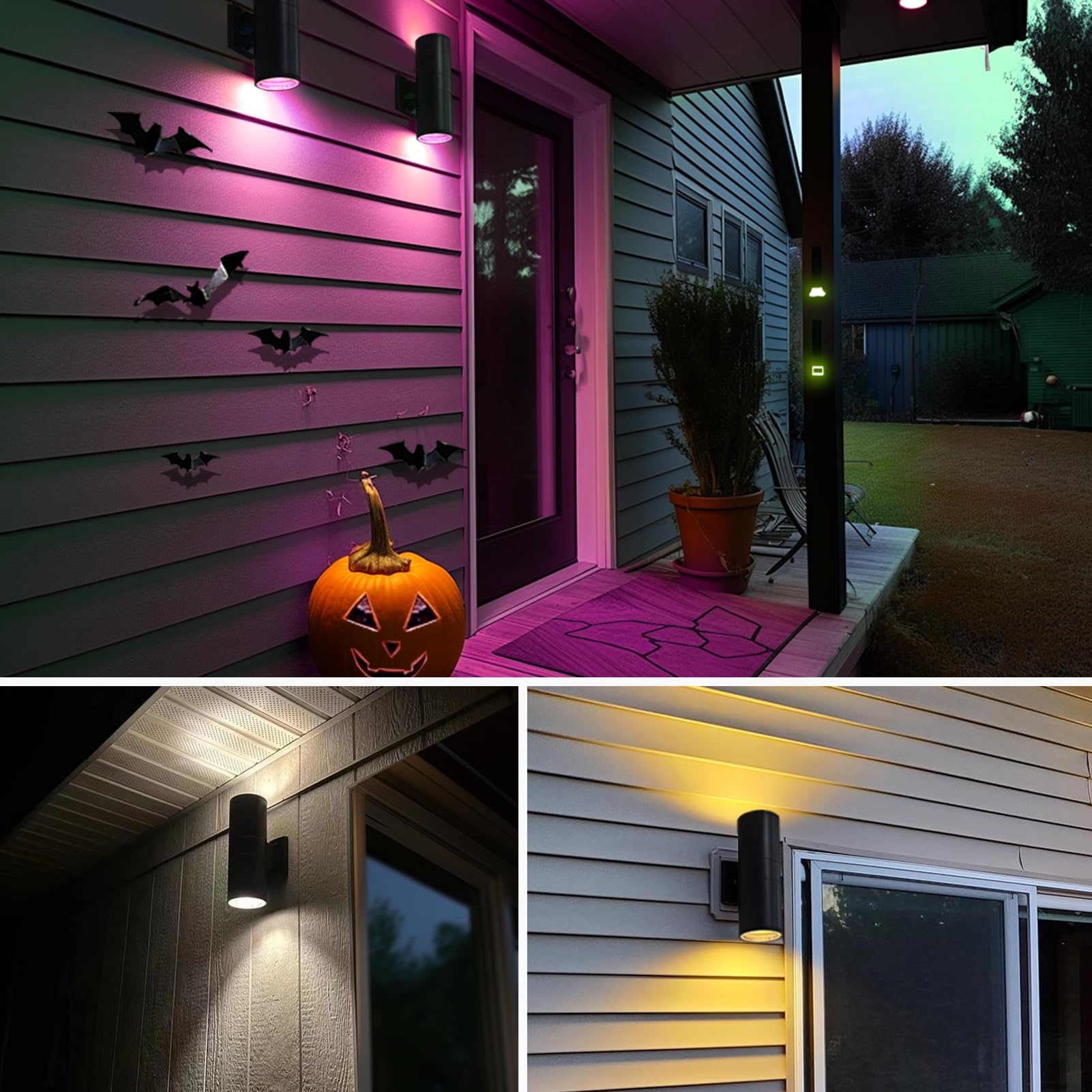 iYogaled Outdoor Wall Lights, RGB Color Changing, 1200lm, Stainless Steel, Model FUT106, 4 Pack