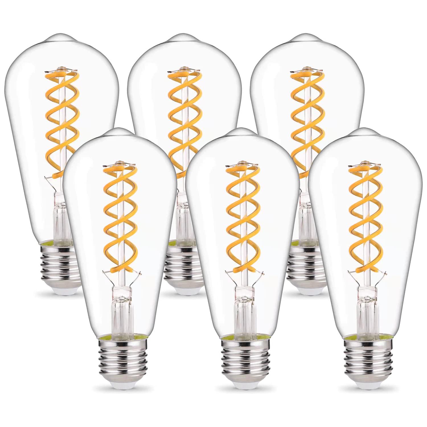 YIMILITE ST58 (ST19) LED Edison Bulbs 60 Watt Equivalent, CRI 80+, High Brightness Soft White 2700K Clear Glass, Dimmable Antiqu