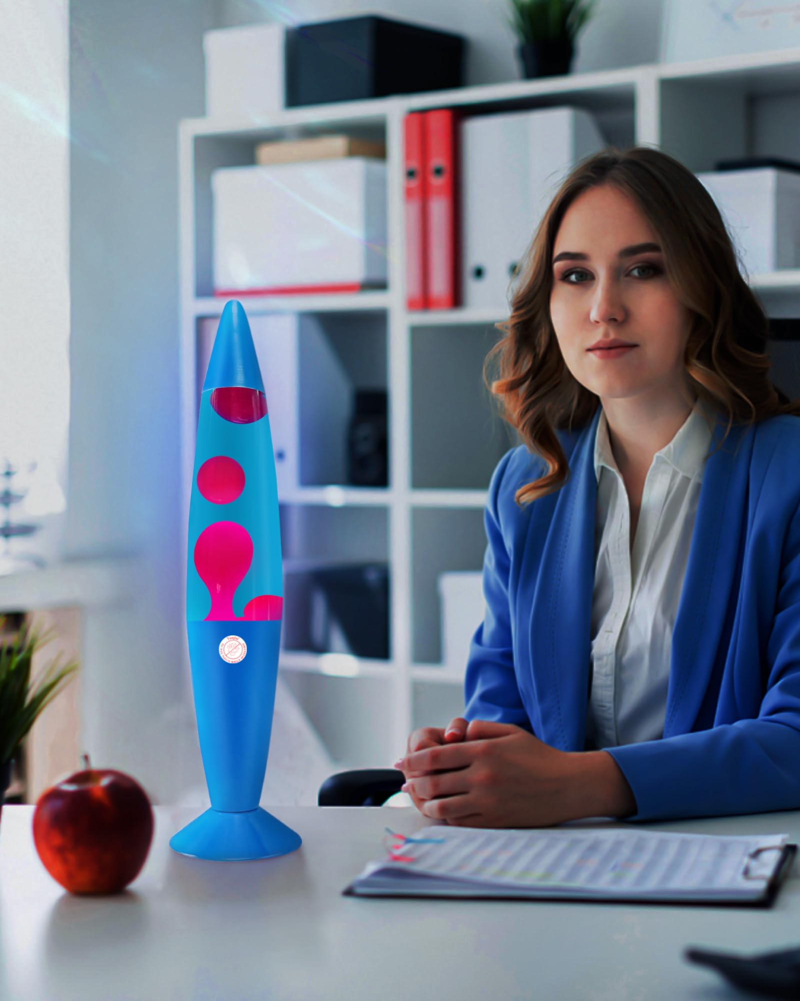 Vanful Liquid Motion Lamp Large Adored by Adults and Kids for Years, Motion Lamp with Pink Wax in Blue Water for Boys Girls Bedr