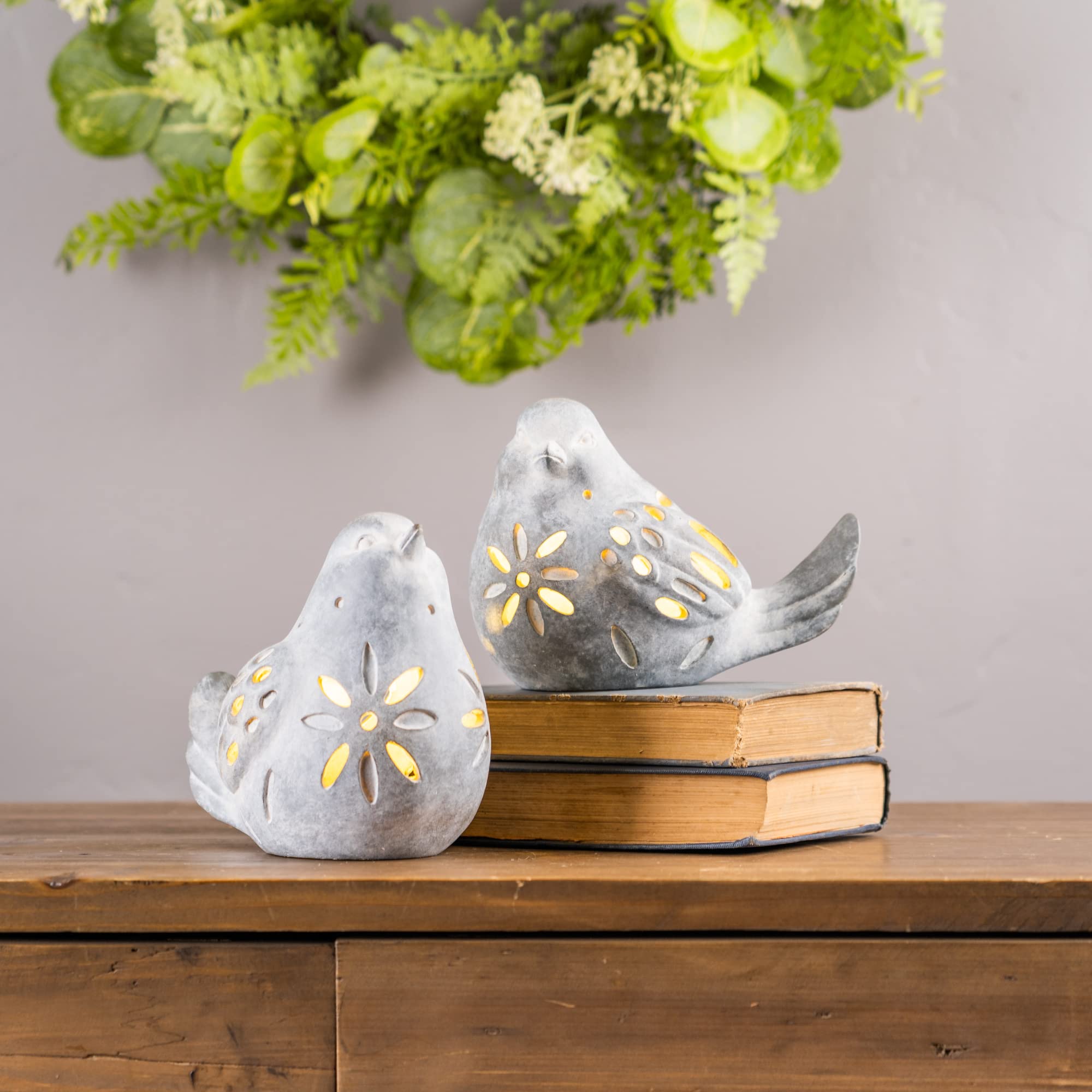 Melrose Set of 2 Bird with Led 85857DS