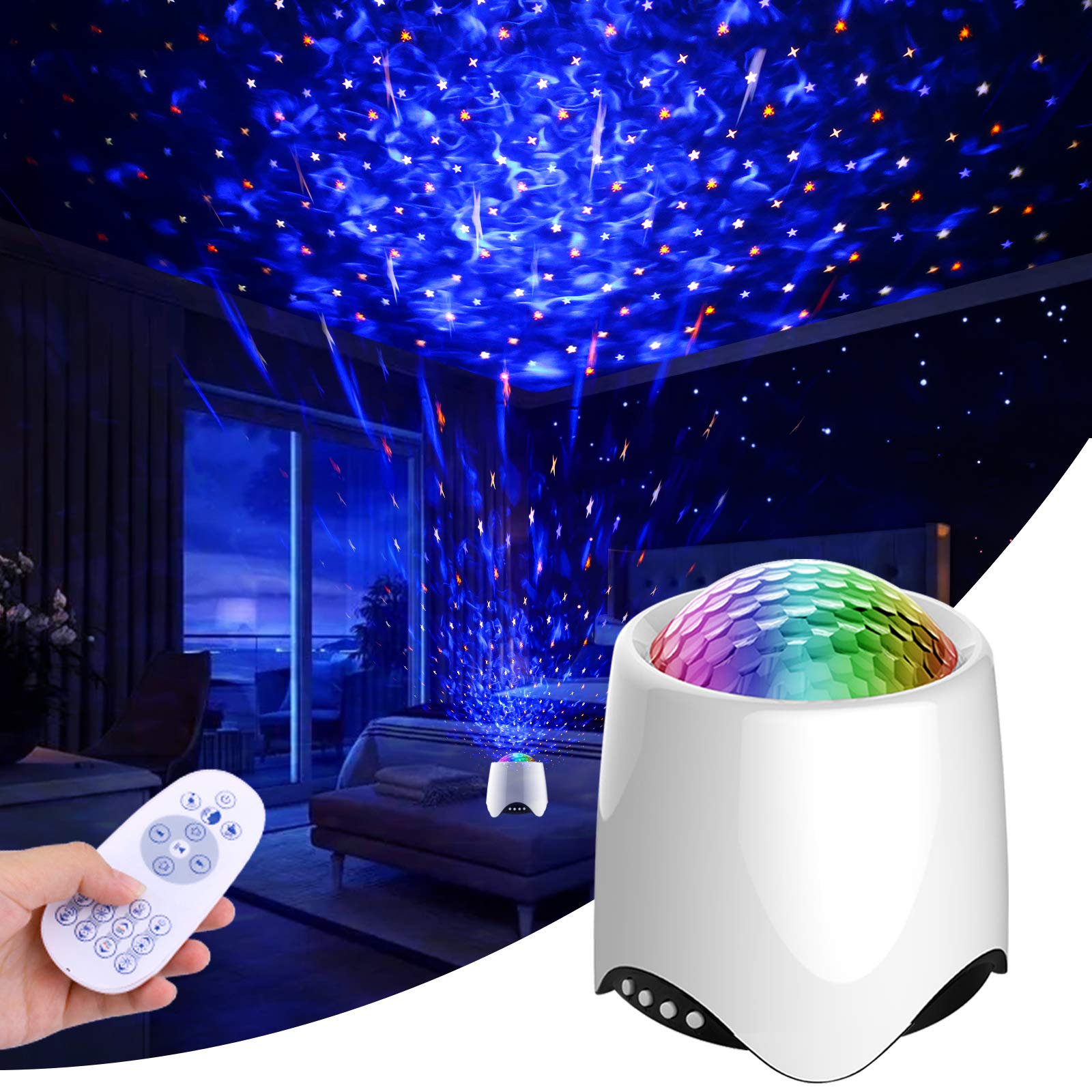 Elmchee Star Projector, 3 in 1 LED Sky Projector with 14 Projection Effects, Music Speaker, Sky Star Lite Light, Nebula Cloud, G