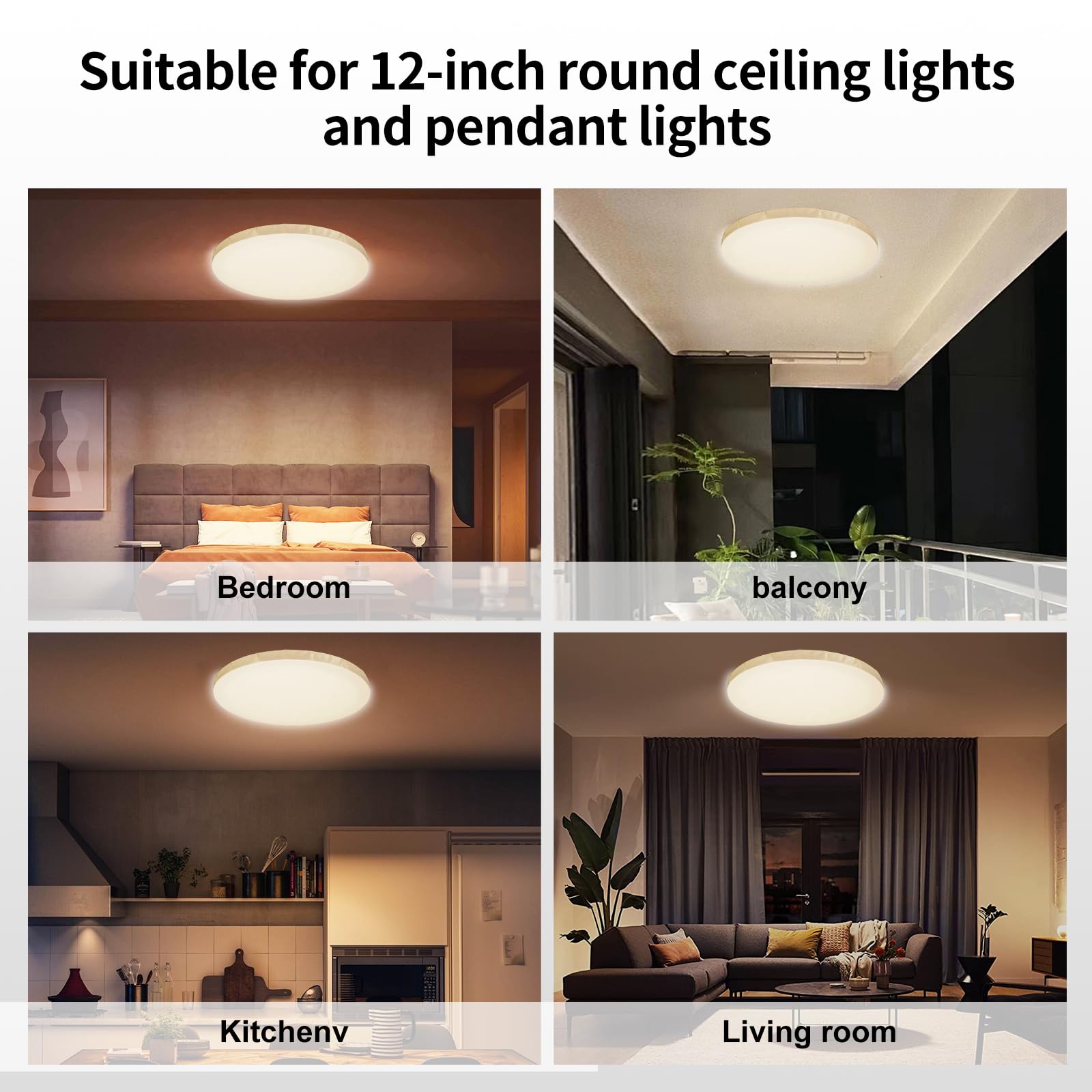 Casazen 12 Inch Ceiling Light Cover  1 Pcs Fabric Flush Mount Light Fixture Cover  Ceiling Light 12 Inch Room Cover For Bedroom  Kitchen  Hallways/Entryways (Warm Yellow)