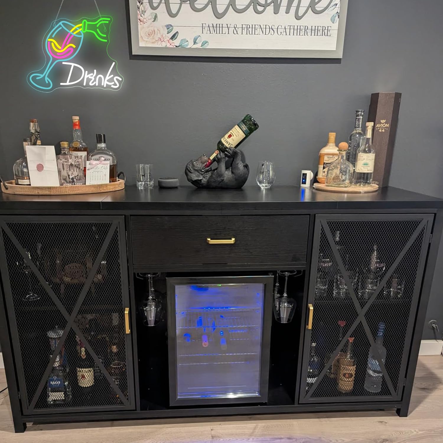 Nosun Drink Neon Sign Neon Pouring Wine Drinking   Led Lights For Wall Decor Usb Light Up Signs Home malt-inspired Bar Bedroom Restaurant Man Cave Cafe Bistro Club Party Decorations Gift