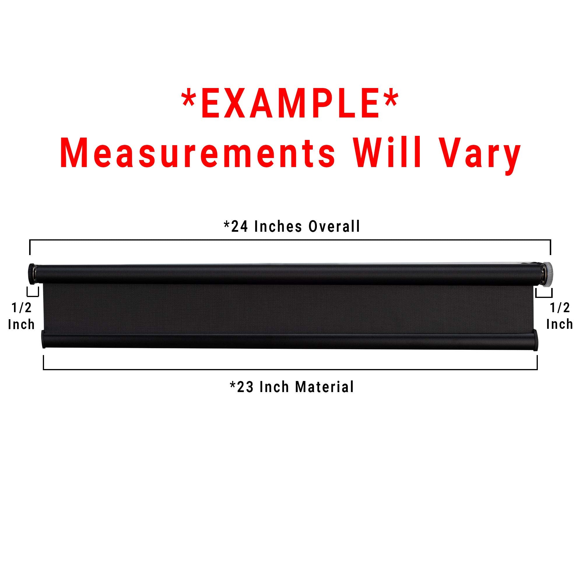 RecPro Black RV Roller Shades, Slow-Rise Blackout Window Cover, 62inW x 32inH, Polyester, Model 606345304744