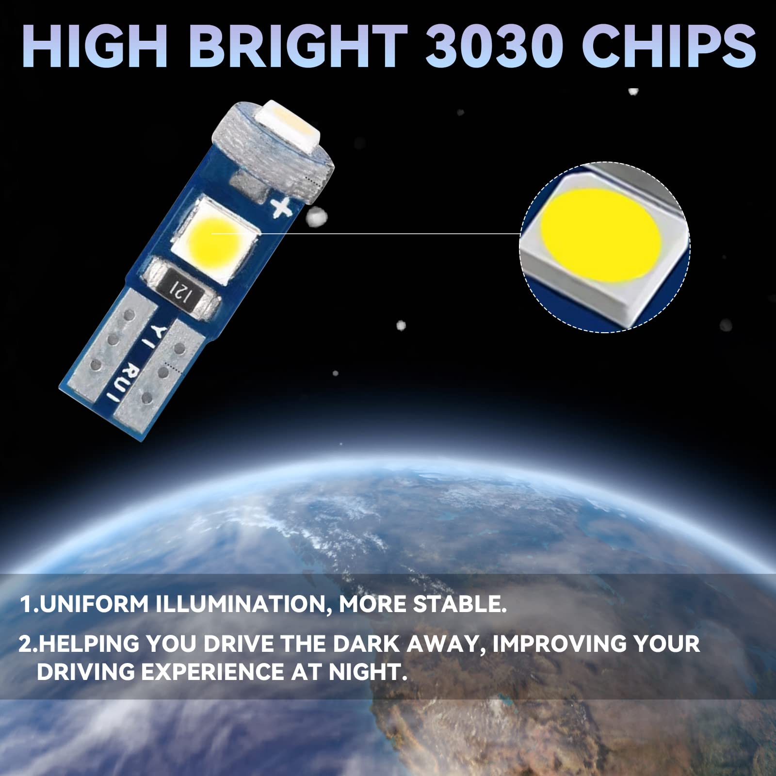 Ntnev Led Bulb Dash Lights Super Bright, T5 37 74 Led Bulb With Twist Lock Socket Pc74 Pc37 Dashboard Instrument Panel Gauge Cluster Light, Map Vanity Mirror Glove Box Indicator Light (White)